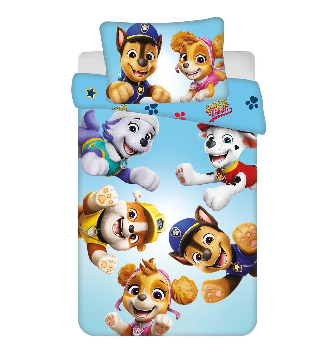 Jerry Fabrics Babybettwäsche Babybettwäsche Set Paw Patrol 100 x 135 / 40 x 60 cm, 100% Baumwolle, 2 teilig, Langlebig