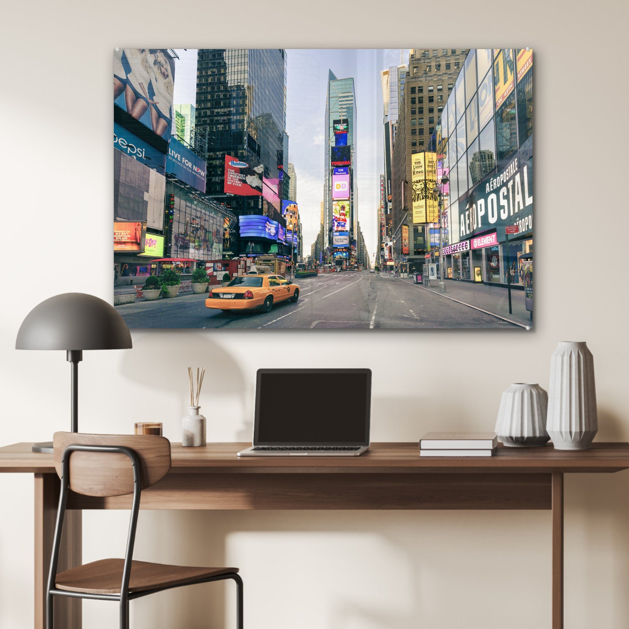 Wohnzimmer & St), New Acrylglasbild (1 Gelb Schlafzimmer Acrylglasbilder - MuchoWow Manhattan, York -