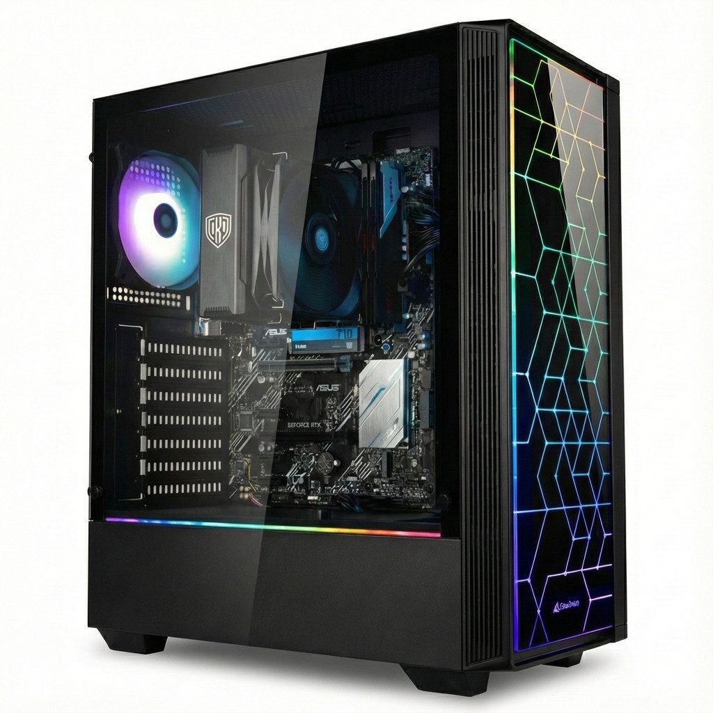 Meinpc AMD Ryzen 7 RGB Gaming-PC (AMD Ryzen 7 5700G, 32 GB RAM, 500 GB SSD, Luft, Gaming, Gamer, RGB Beleuchtung)