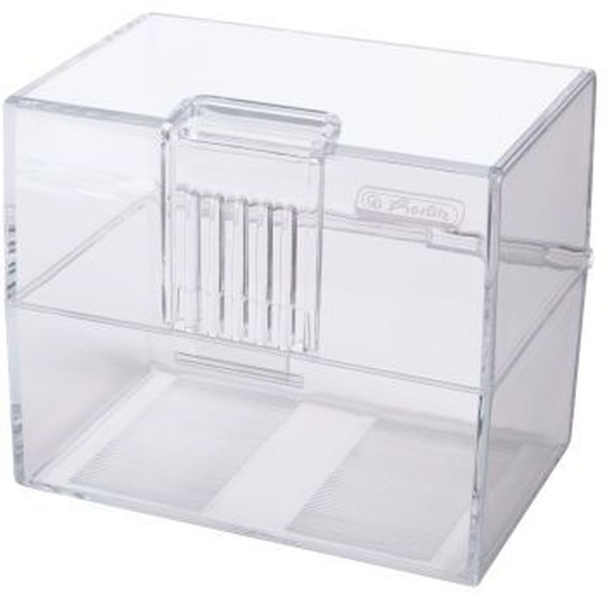 Herlitz Karteikasten Karteikasten A8 Kunststoff für ca. 200 Karten transparent