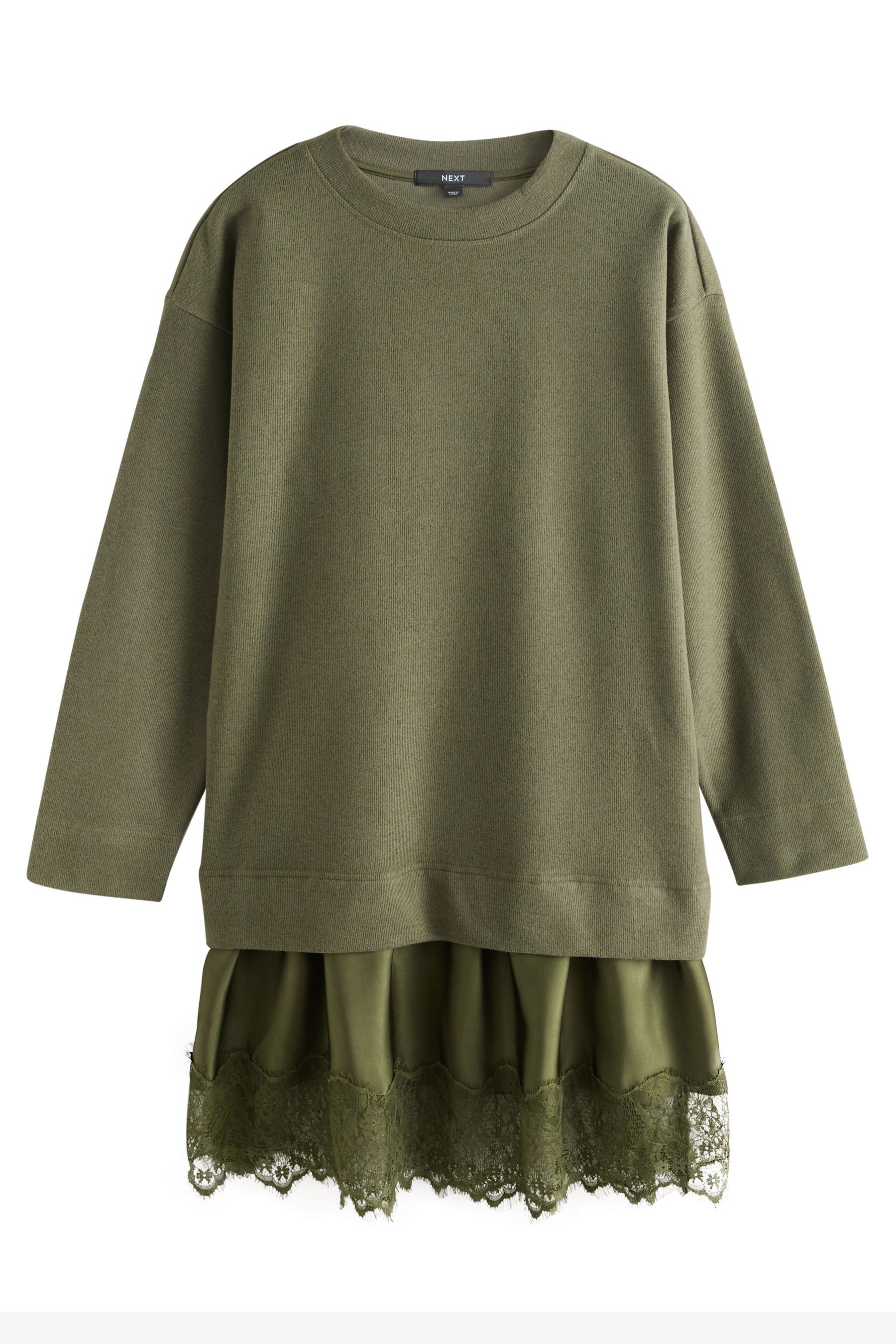 Next 2-in-1-Kleid 2-in-1 Pullover-Spitzerock mit weichem Griff (1-tlg)