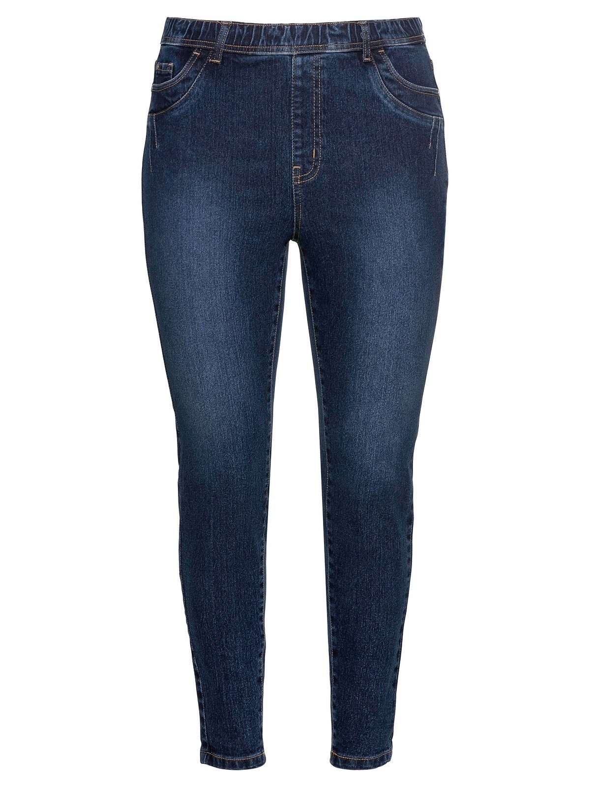 Denim Stretch-Jeans Große Gummibund mit Größen und Gürtelschlaufen blue Sheego dark