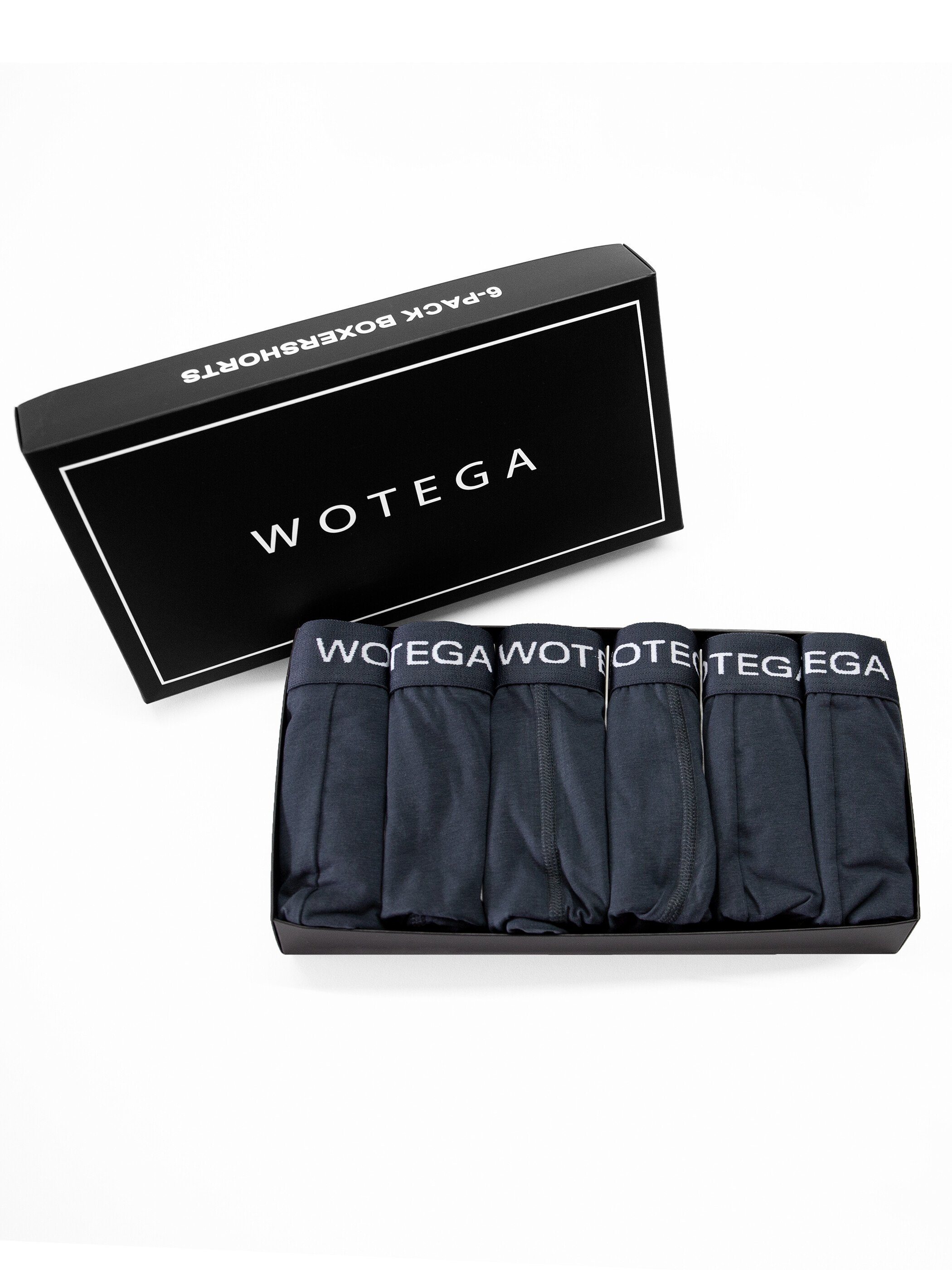 Grau 6er-Pack) WOTEGA 6er Baumwoll im Joe Pack (Spar-Packung, (Castlerock bequeme Boxershorts Unterhosen 180201)