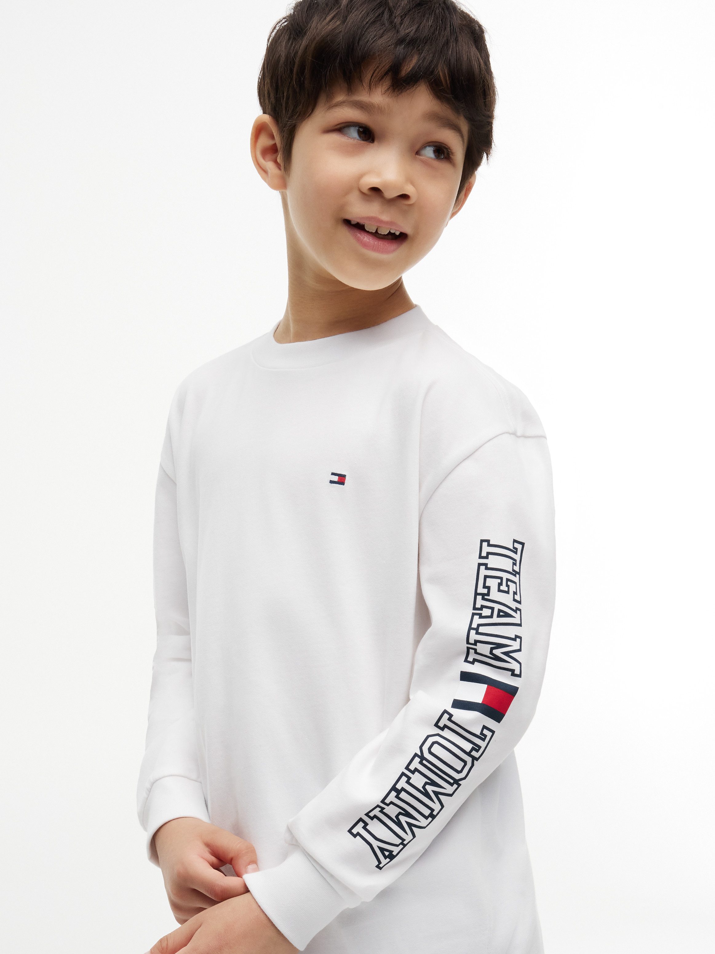 Tommy Hilfiger Langarmshirt Regular Fit, Kinder bis 16 Jahre, Druck auf einem Arm