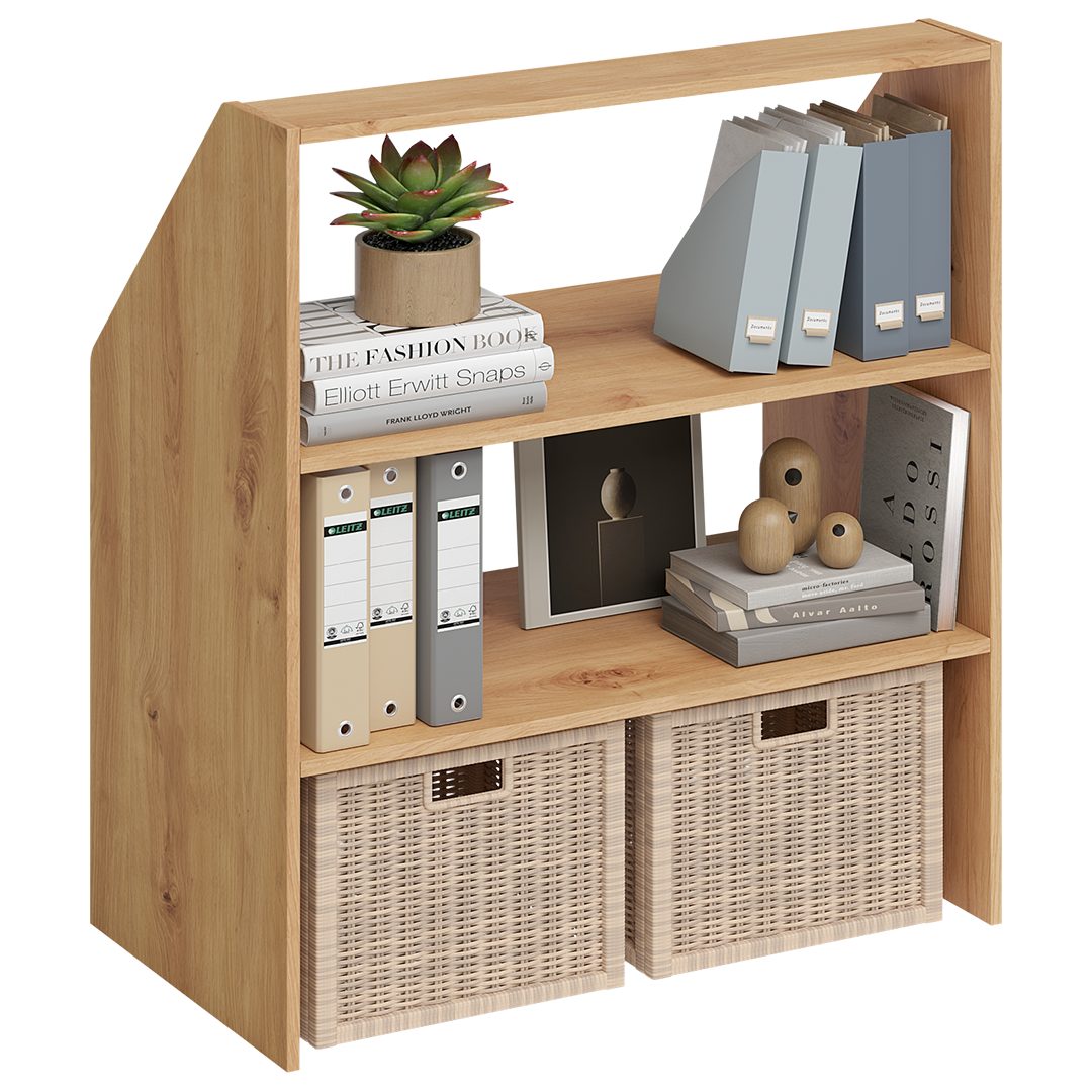 Bellamio Regal Aland Dachschrägenregal 45 Grad-Winkel, Eiche, 90 cm breit, günstig online kaufen