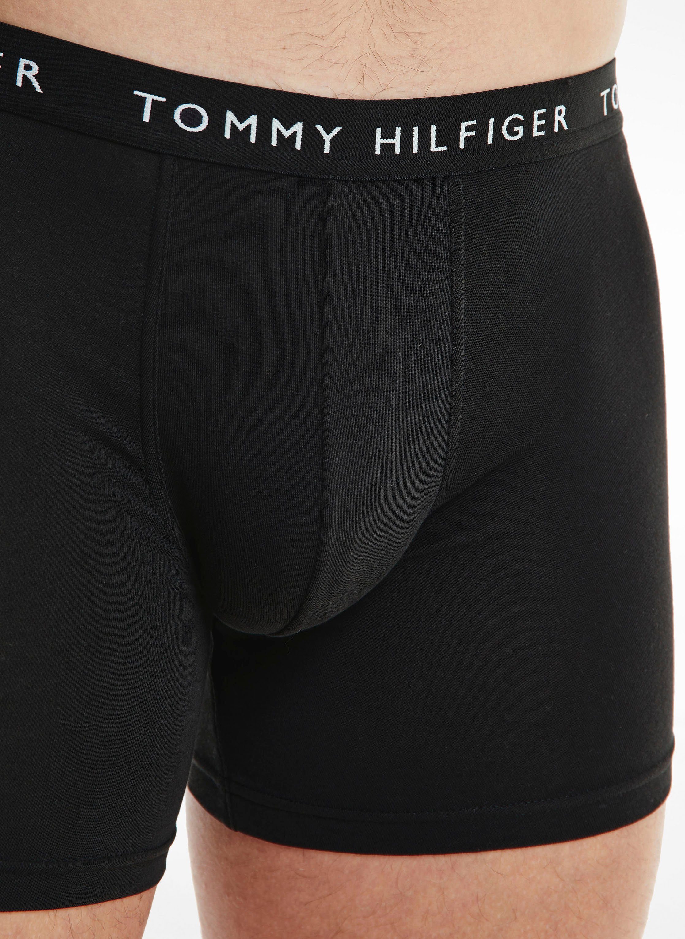 Tommy Hilfiger Underwear mit schwarz, Wäschebund 3er-Pack) (Packung, schwarz, schwarz Boxer