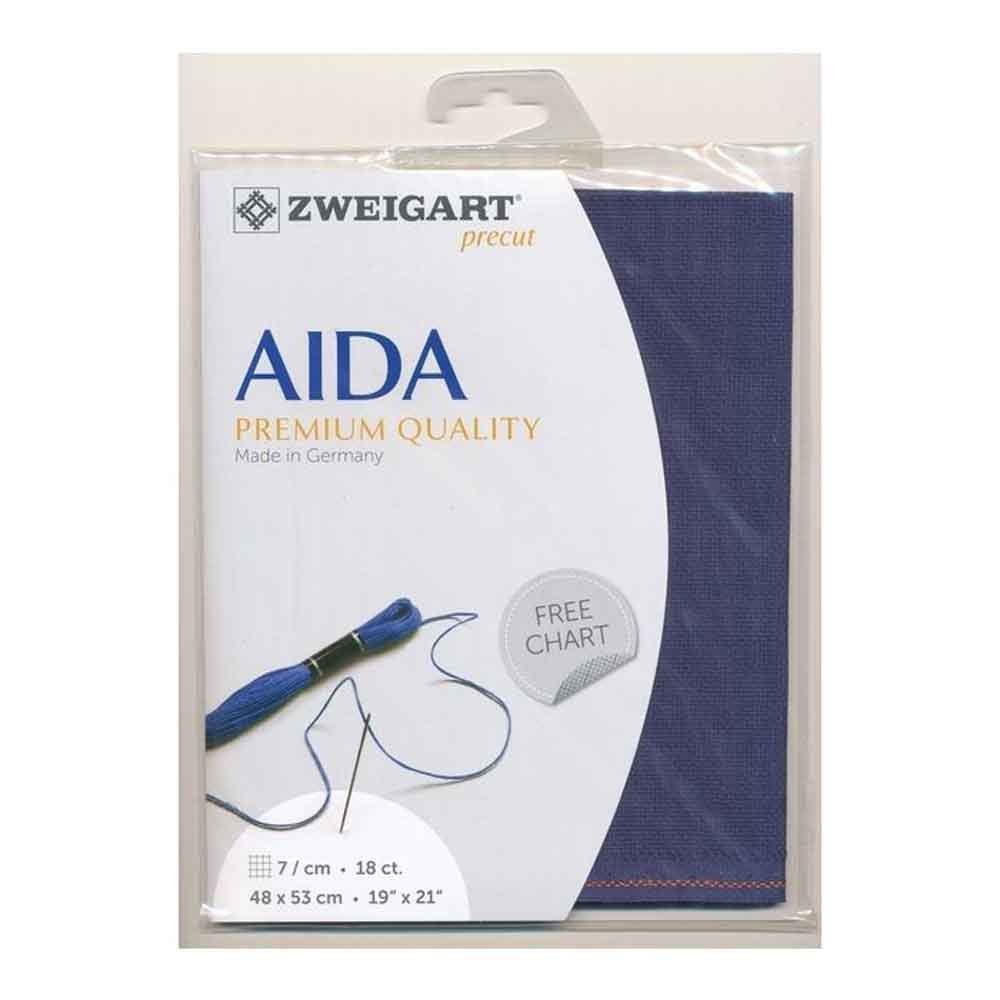 Zweigart Kreativset AIDA Zweigart Precute 18 ct. Fein-Aida 3793 Farbe 589 dunkelblau, (embroidery kit by Marussia)