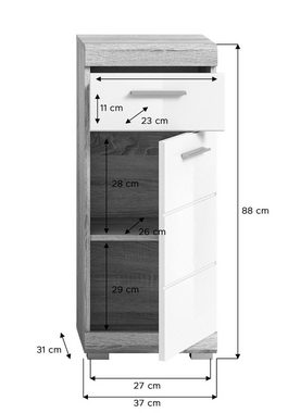 INOSIGN Badmöbel-Set Siena, (Set, 4-St), Spiegelschrank, Waschbeckenunterschrank, Hängeschrank, Unterschrank