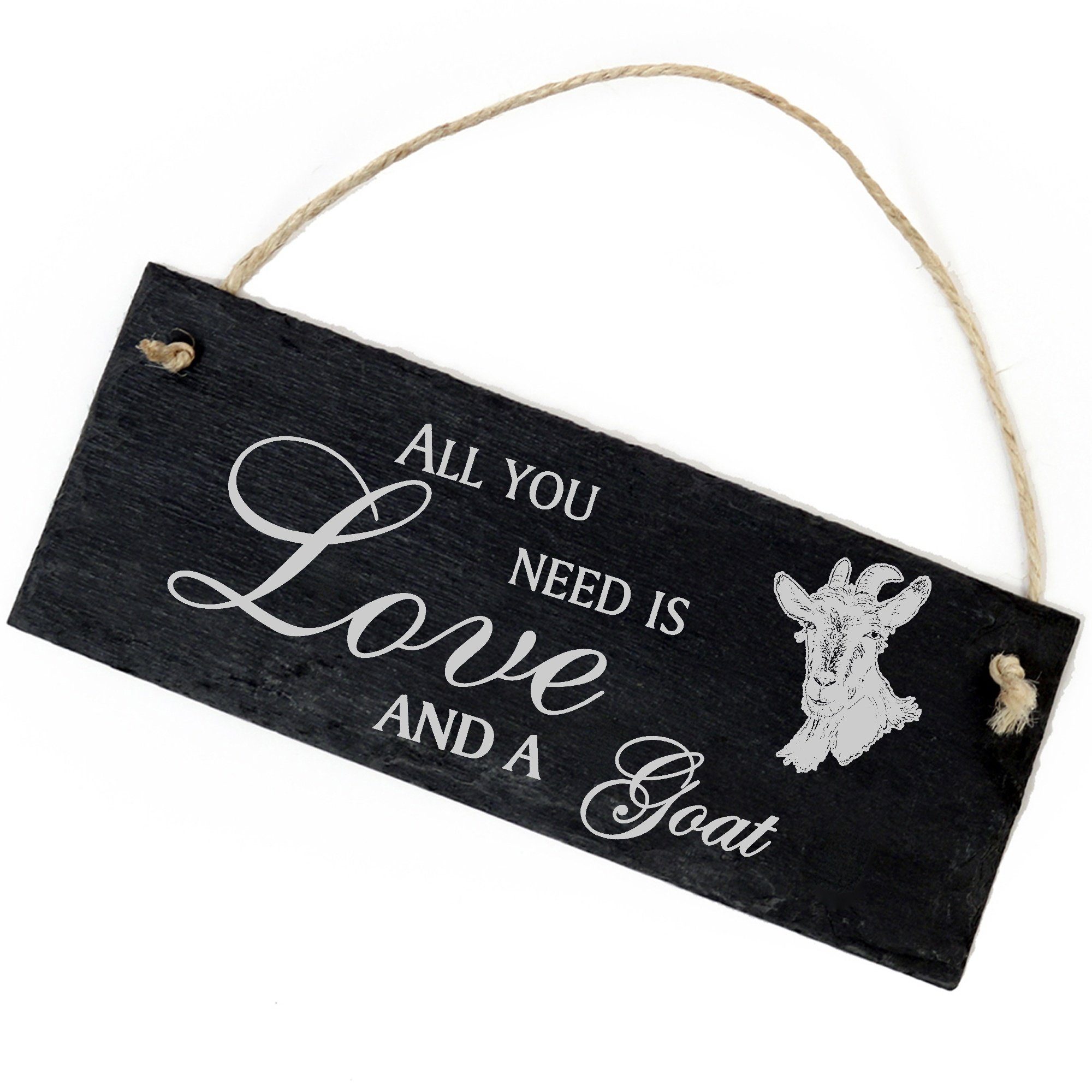 Dekolando Hängedekoration Ziegenkopf 22x8cm All Love is a Goat you and need