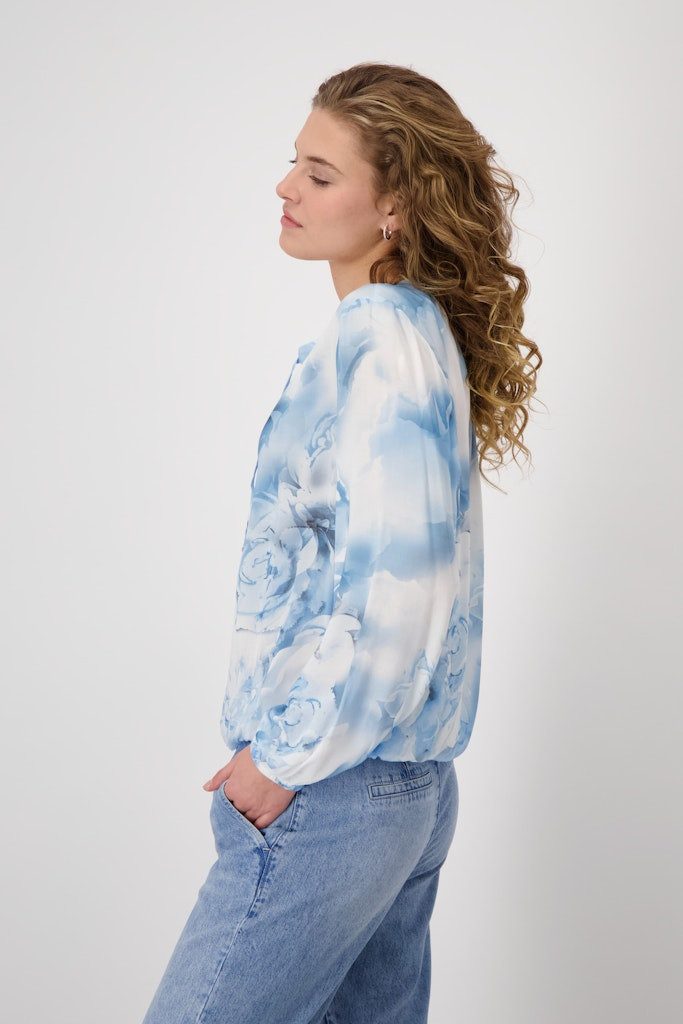 Monari Klassische Bluse Batikmuster Batikmuster in fließender Viskose