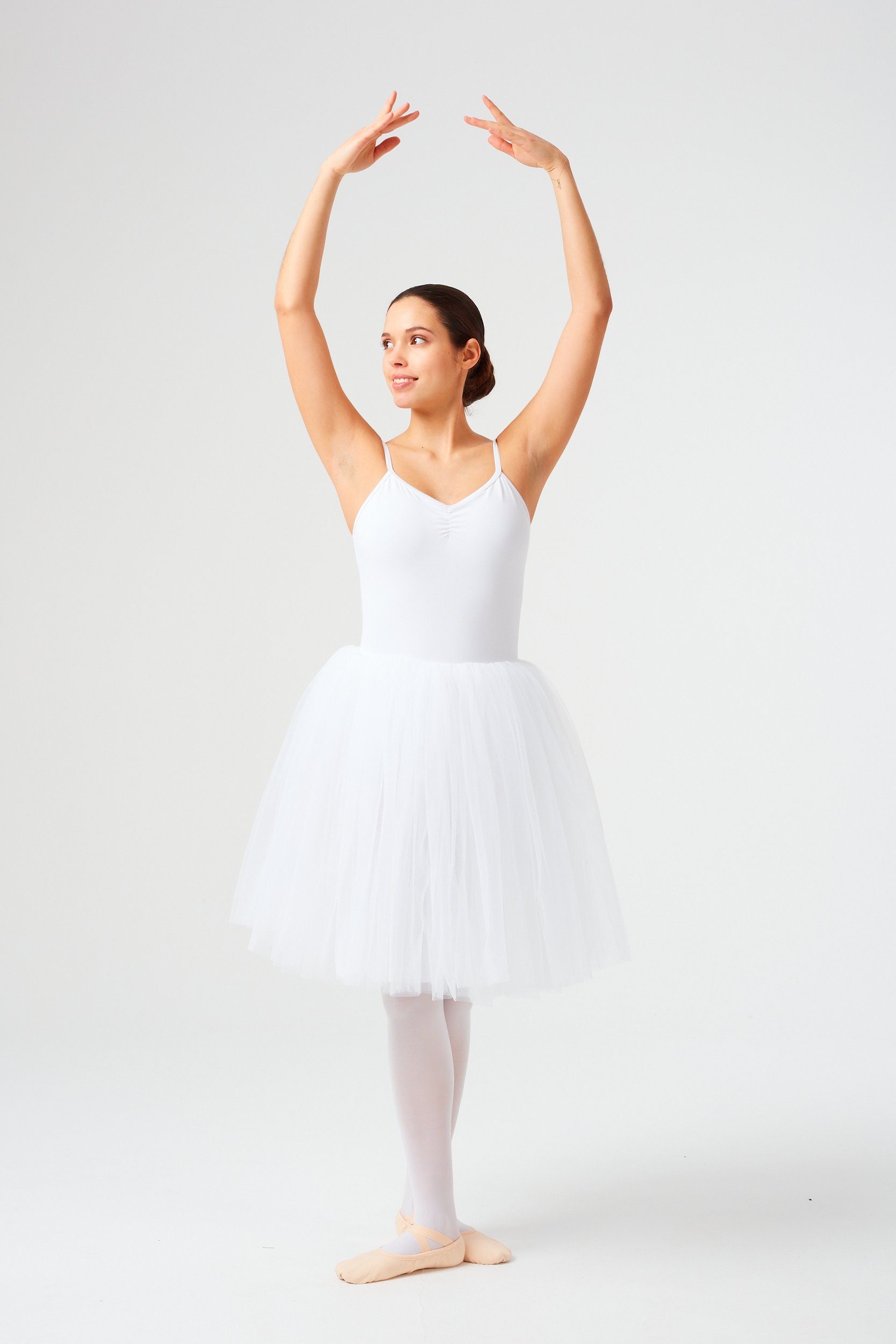 tanzmuster Tüllkleid Damen Ballett Tutu Karla mit langem Tüllrock drei Lagen weicher Tüll