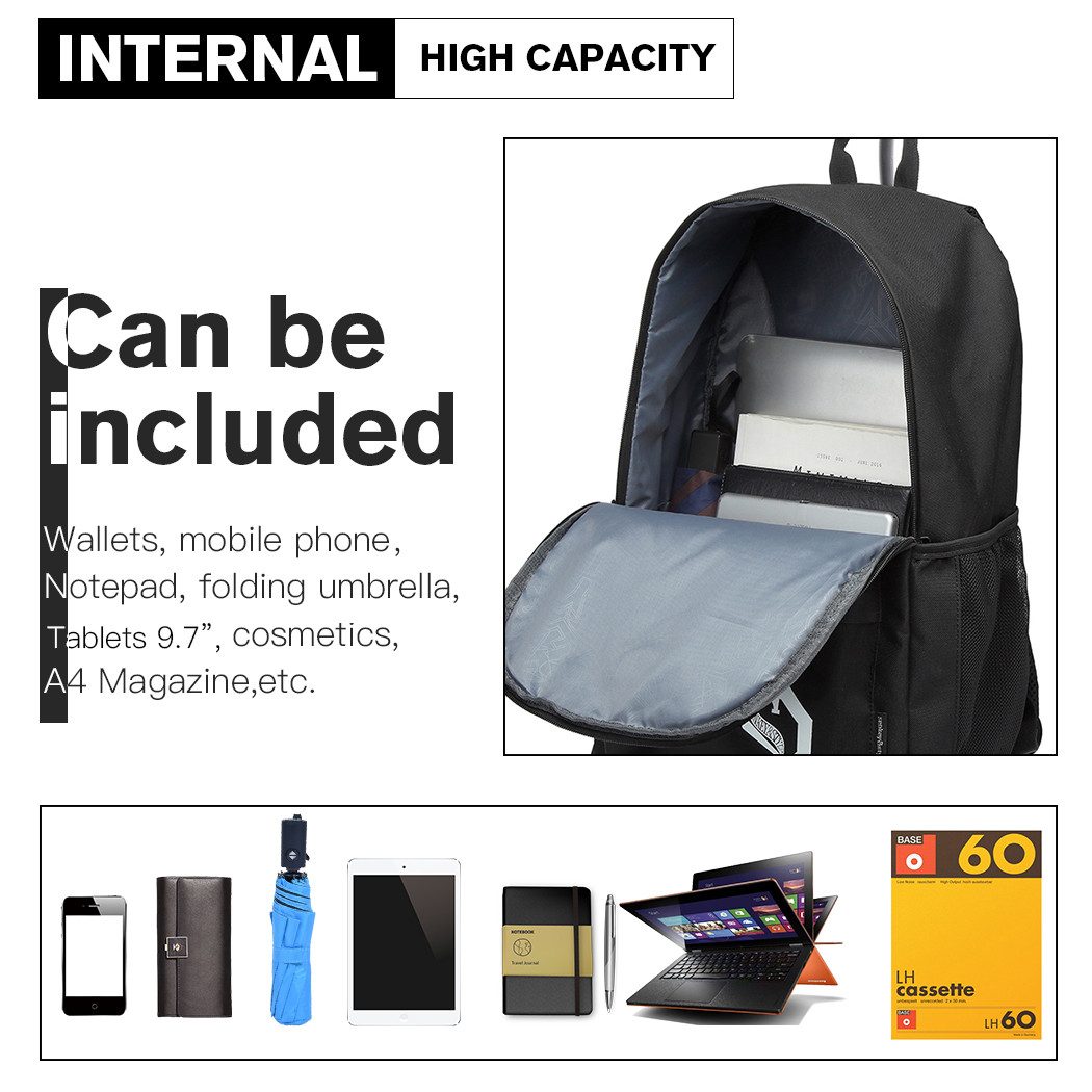 KONO Handgepäck-Trolley Rucksack Tasche mit Rollen Business Trolley Reisetasche für Polyester – Bild 3 von 5