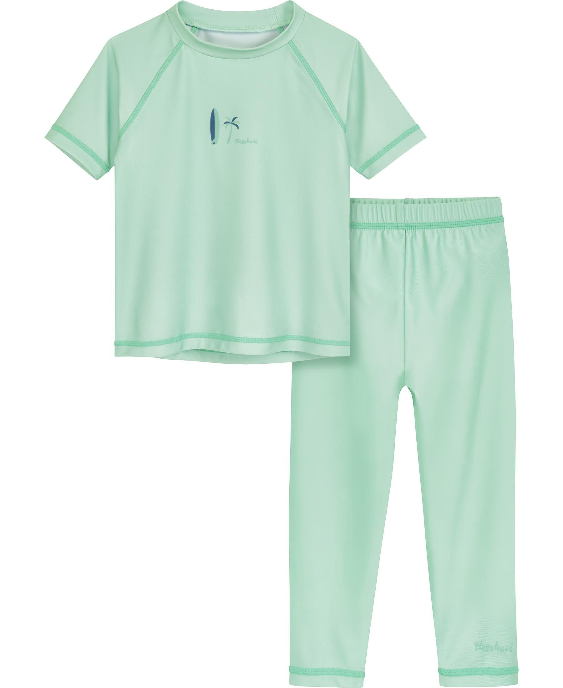 Playshoes Badeanzug UV-Schutz Shirt 1/1-Arm Surfbrett Palme m Legging
