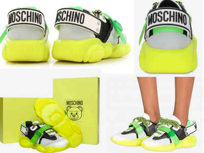 Moschino MOSCHINO COUTURE Special Teddy Shoes Fluo Sneakers Trainers Schuhe Tur Sneaker