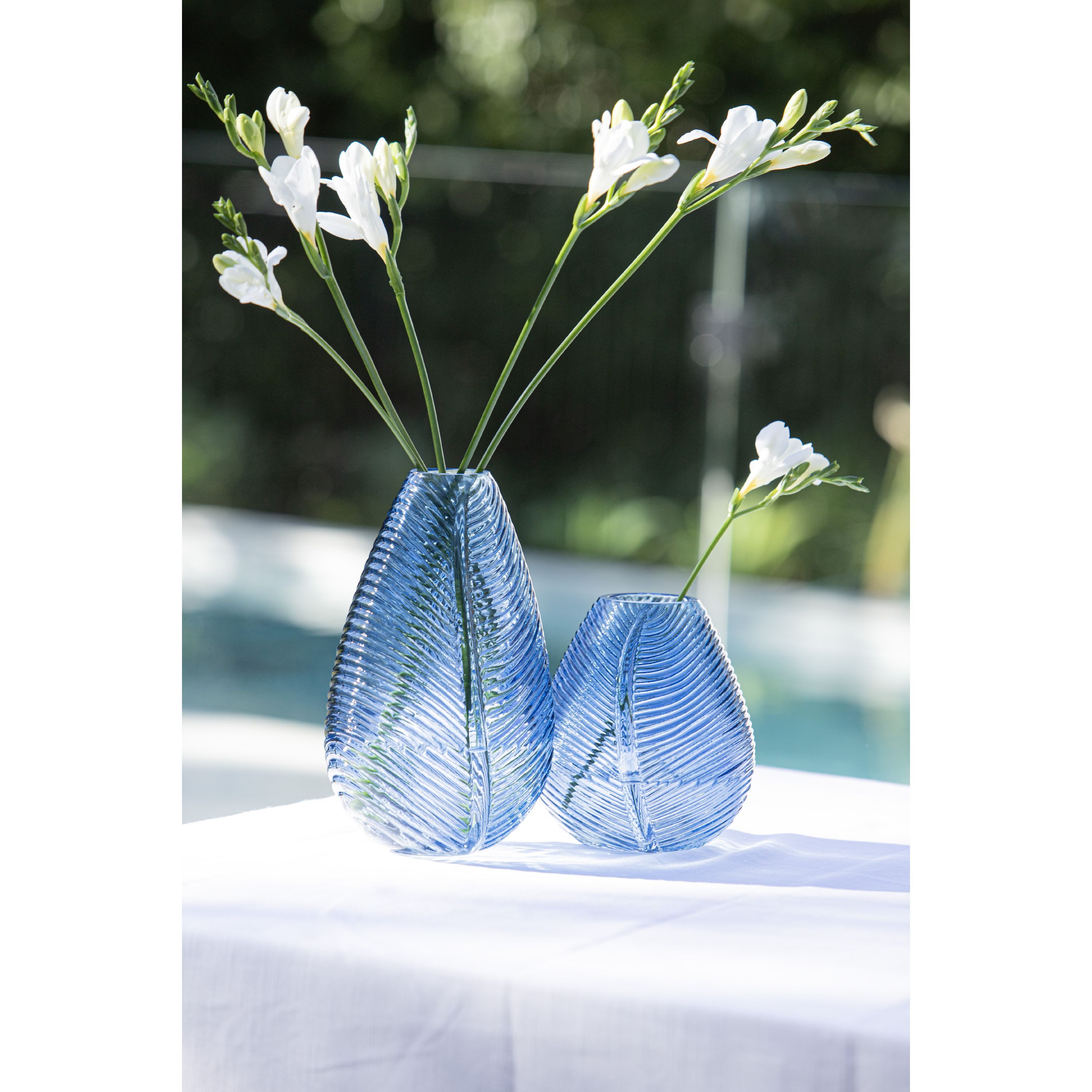 Ladelle Dekovase, mit Blattdesign,Dekoration, Modern, Glas, 14x12.5x15cm