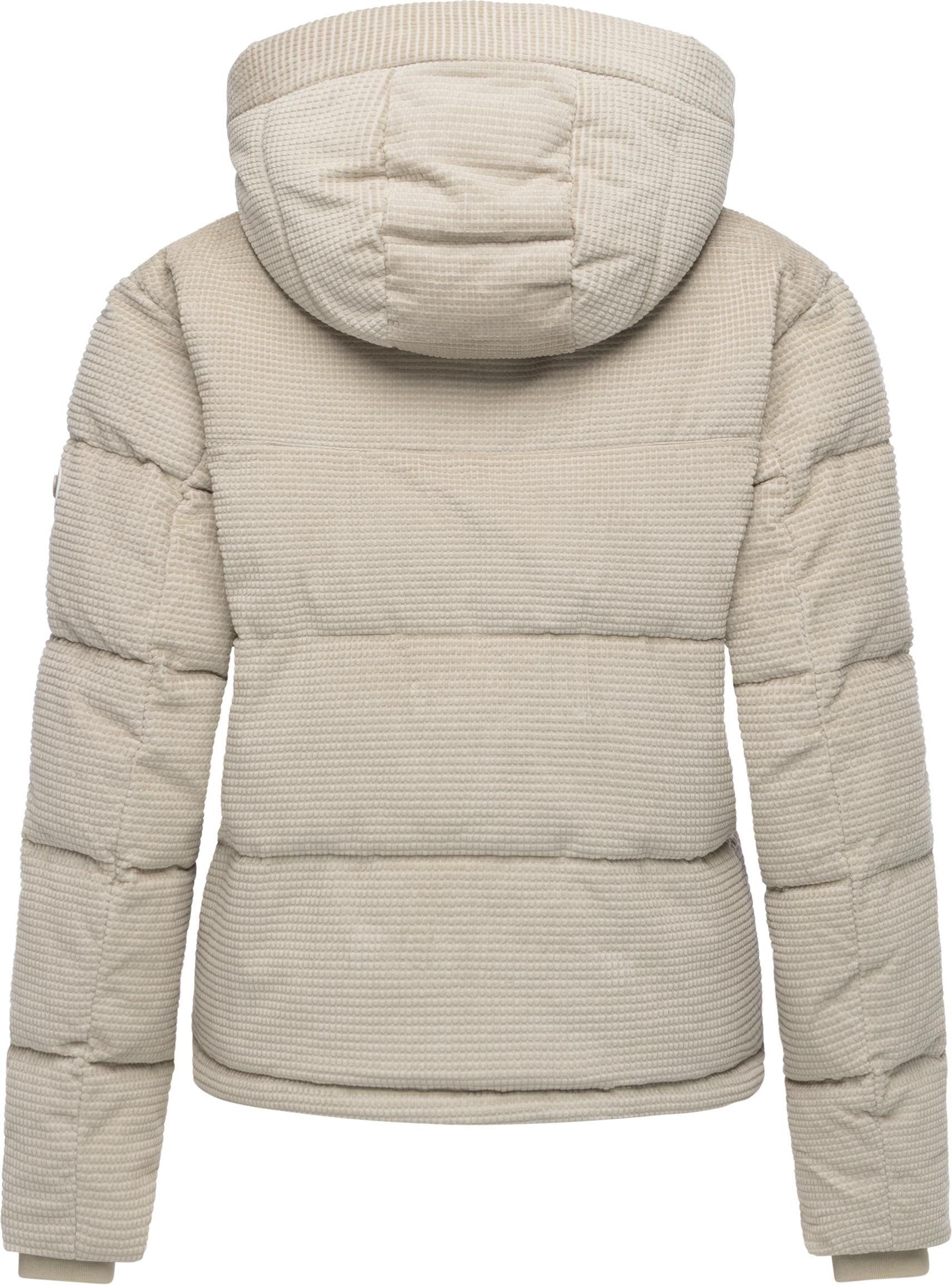 Ragwear Steppjacke Roobie Cordy Wasserdichte Winterjacke aus Kord mit abnehmbarer Kapuze
