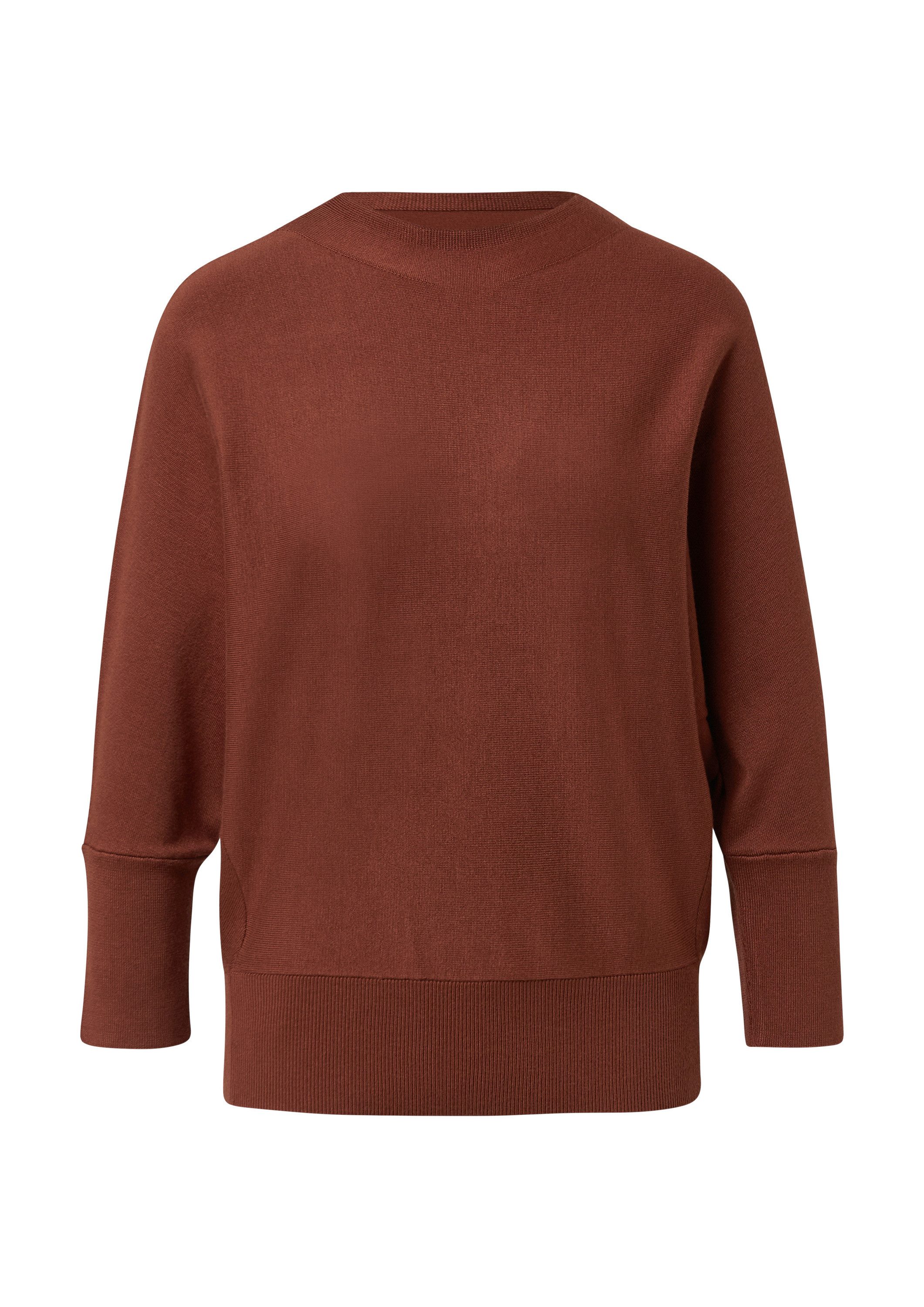 s.Oliver 3/4 Arm-Pullover Strickpullover Strickpullover mit Fledermausärmeln und Rippbündchen