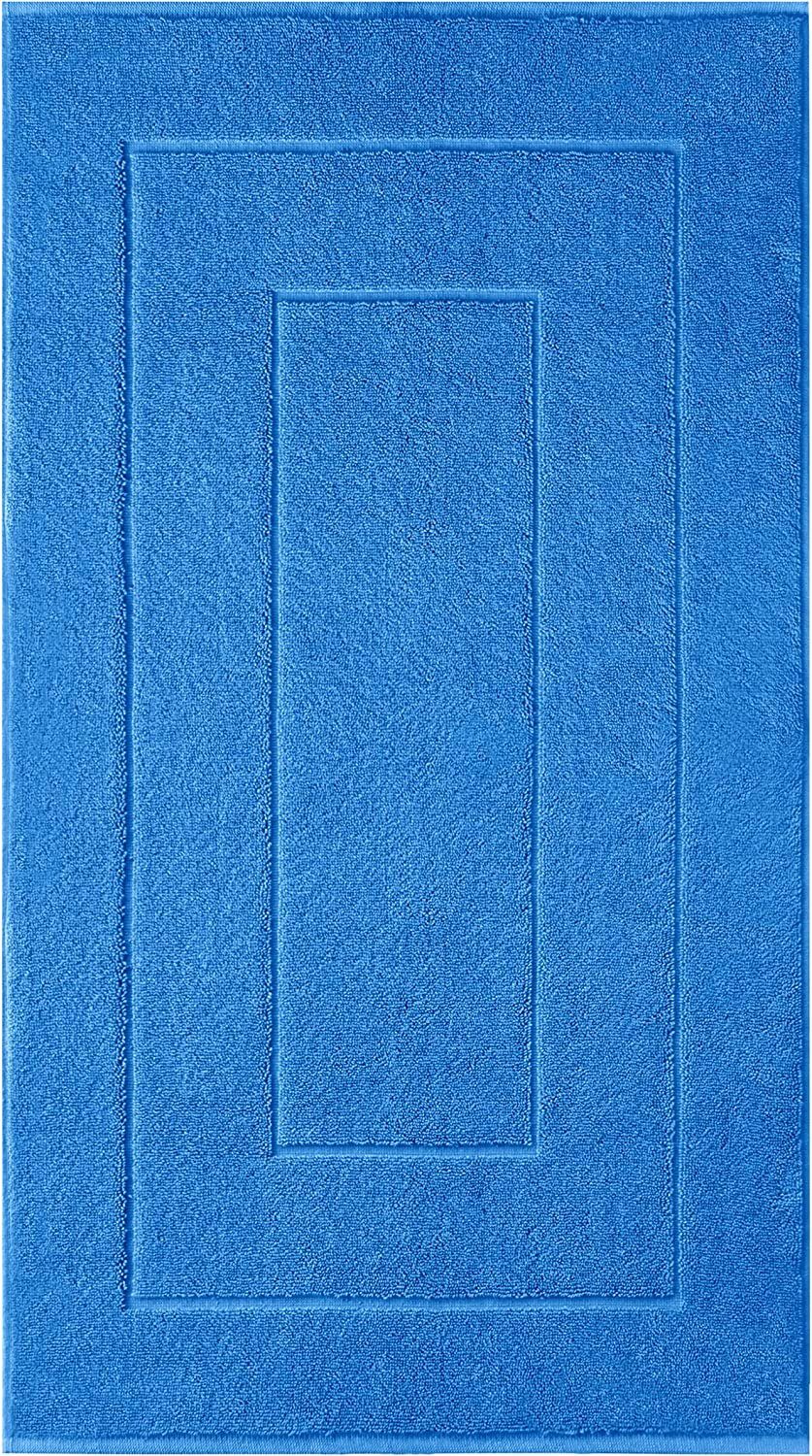 Lashuma Badematte London, Höhe 5 mm, schnell trocknend, Frottee, rechteckig, Blauer Badewannenvorleger Frottee 50x90 cm