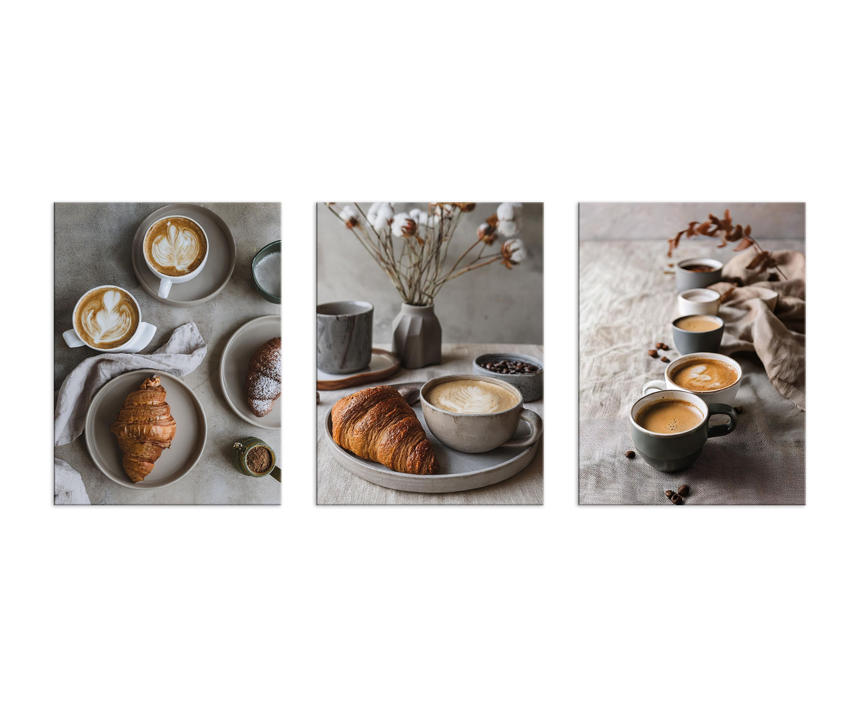 artissimo Mehrteilige Bilder Bilderset 3er-Set, Deko Küche, Wandbilder-Set, Bilder Kaffee grau, modernes Küchenbild: vintage Coffee – Bild 5 von 5