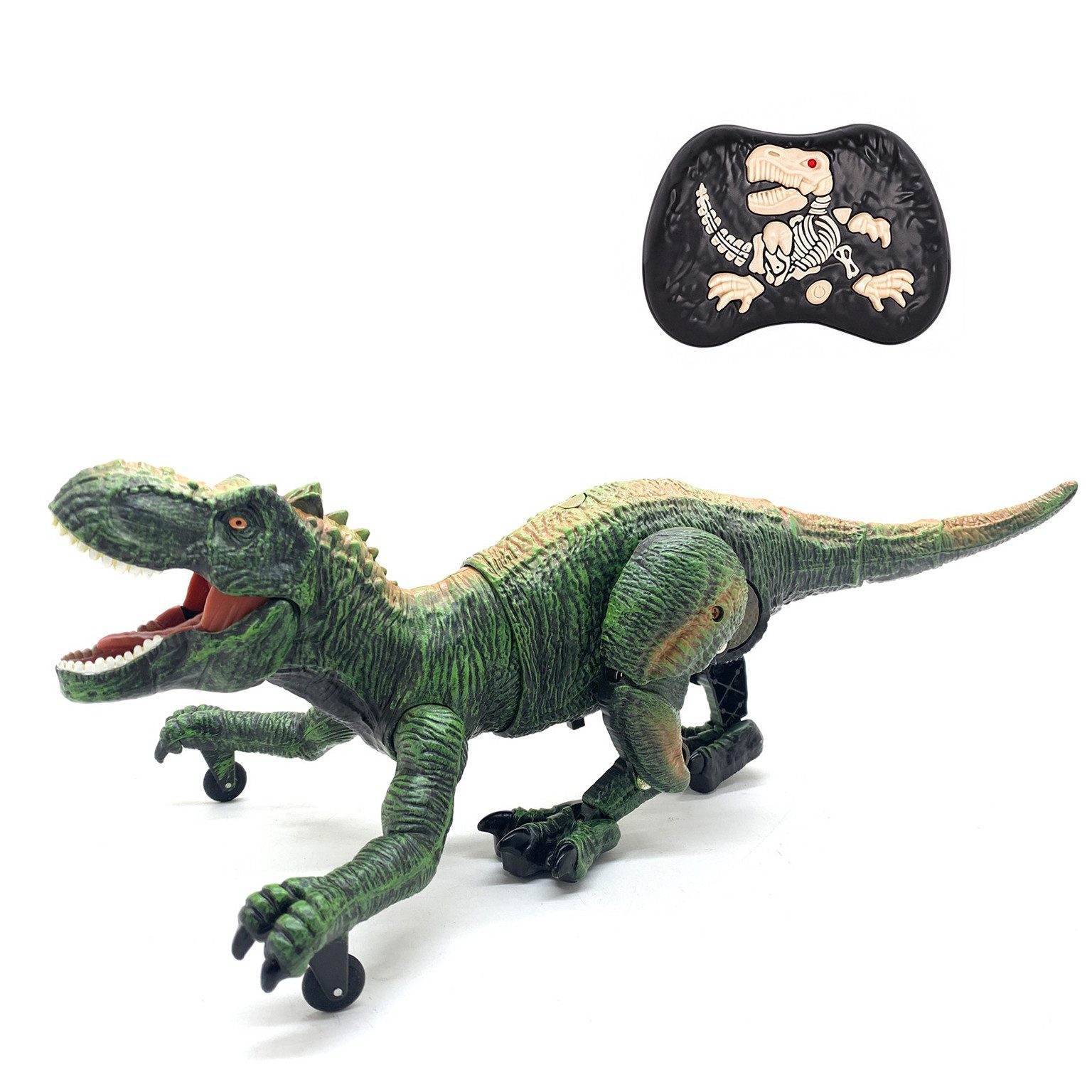 Esun Spielfigur Ferngesteuerter T-Rex Dinosaurier, RC Dino Spielzeug für Kinder, (Set, Komplettset), T-Rex Dino mit Sprühfunktion, Licht & Sound
