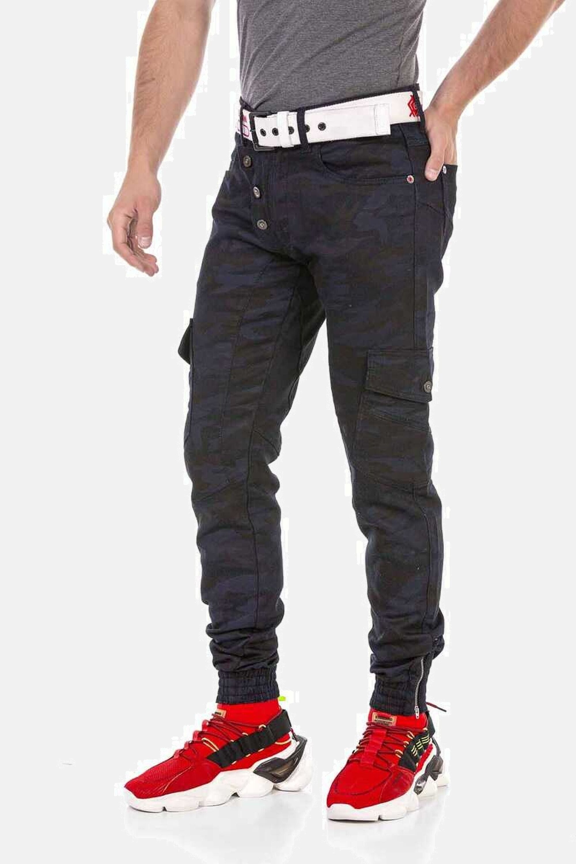 Cipo & Baxx 5-Pocket-Jeans Jeans mit tollen Cargotaschen, CD690
