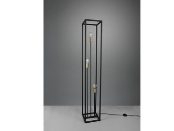 meineWunschleuchte LED Stehlampe, LED wechselbar, Warmweiß, ausgefallene moderne Industrial mehrflammig Schwarz Gold-en Höhe 153cm