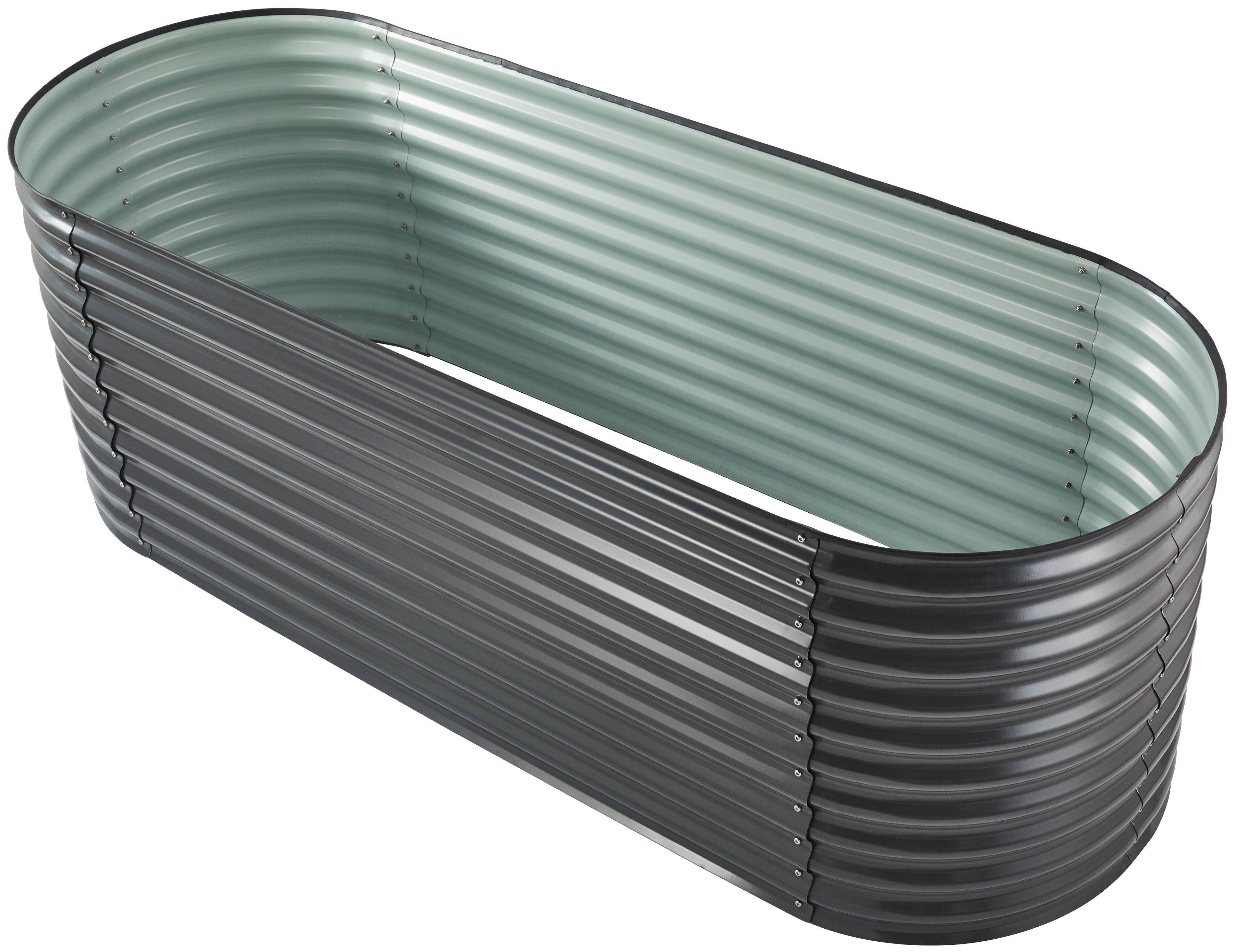 KONIFERA raised garden bed, bottomless garden bed made of galvanized steel, weather-resistant, WxDxH: 240x80x82 cm, in 2 colors