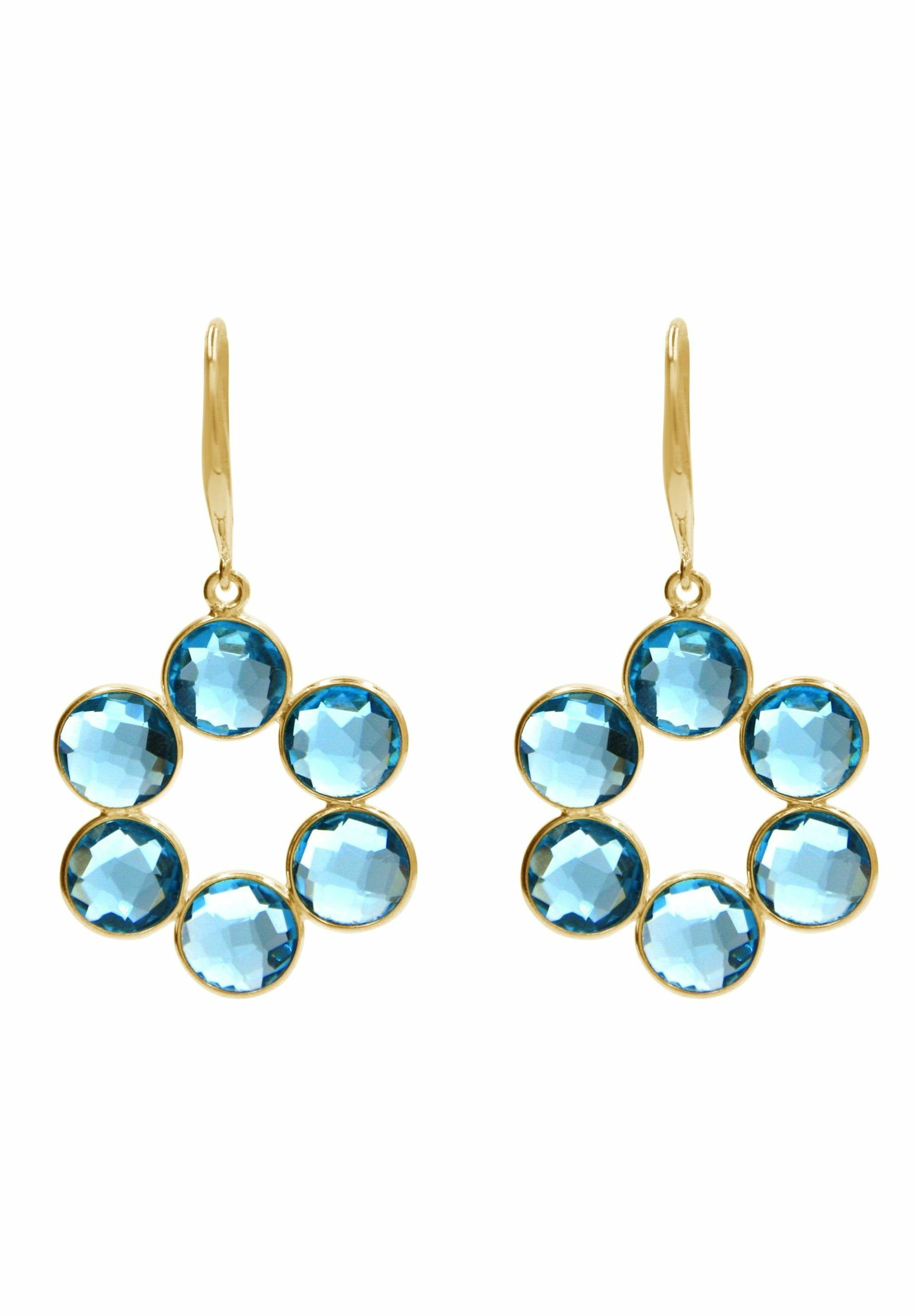 Gemshine Paar Ohrhänger Blautopas Quarz günstig online kaufen