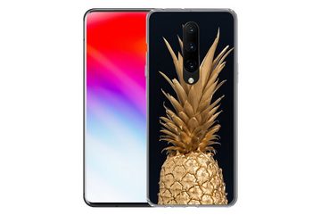 MuchoWow Handyhülle Ananas - Gold - Farbe - Schwarz - Obst - Luxus, Phone Case, Handyhülle OnePlus 7 Pro, Silikon, Schutzhülle