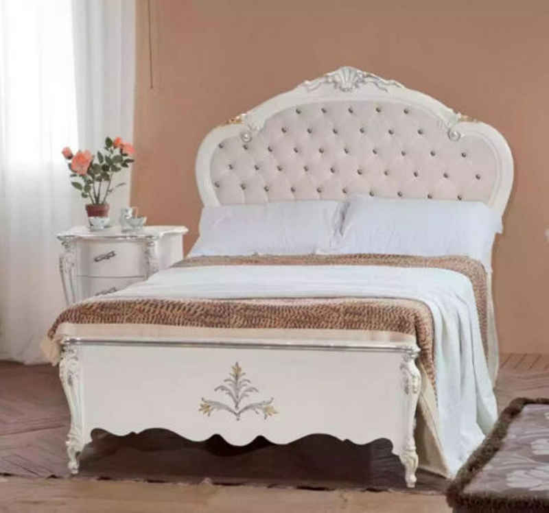 JVmoebel Bett Design Bett 120x200cm Chesterfield Holzbett Hotelzimmer Ehe (1-tlg., Nur Bett), Made in Italy