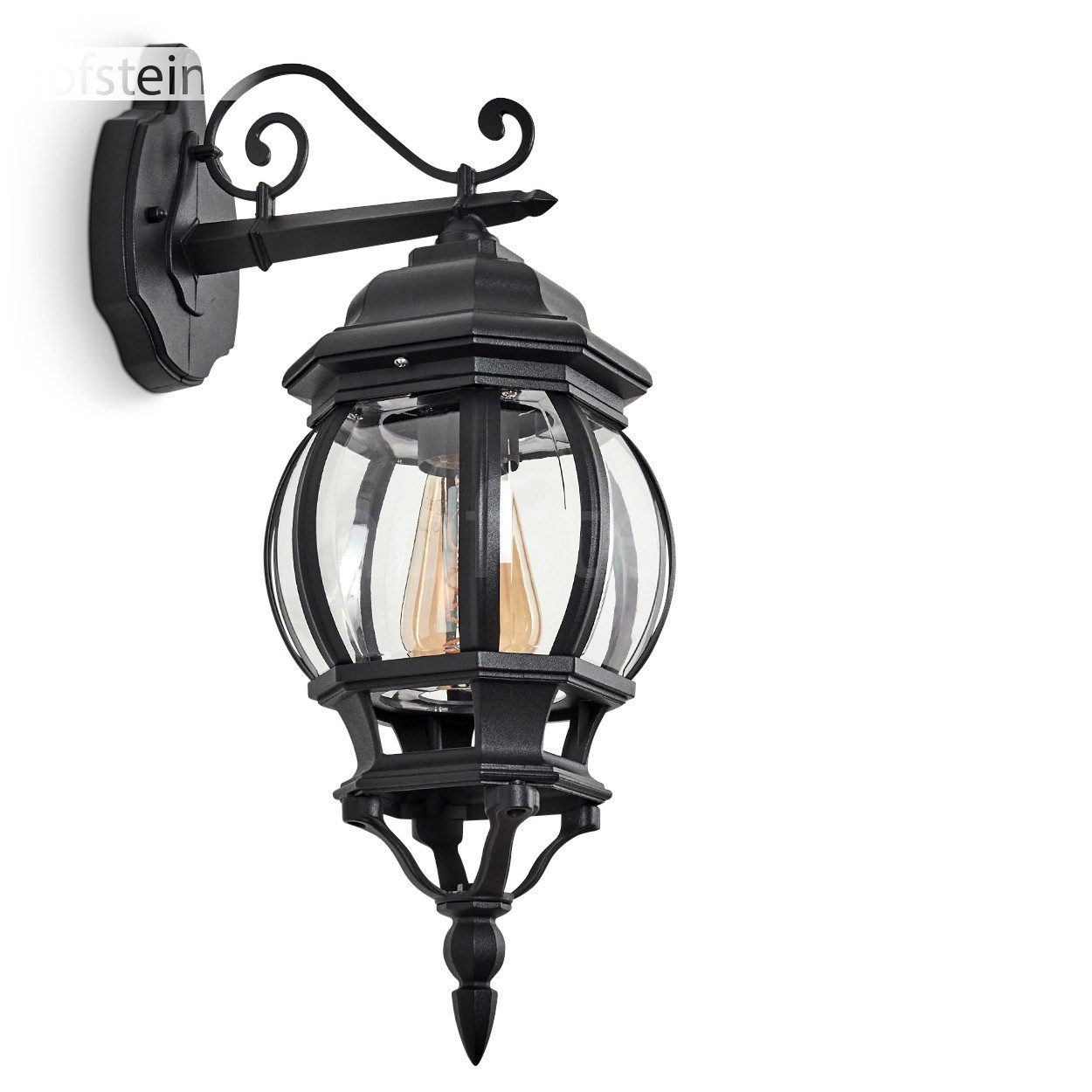 hofstein Außen-Wandleuchte »Meyen« Wandlampe abwärts aus Metall/Glas in Sch günstig online kaufen