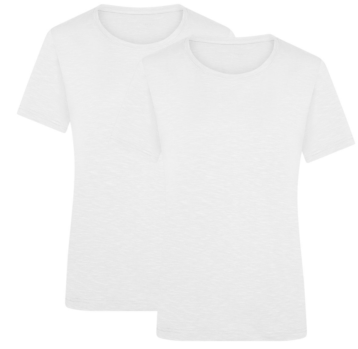 James & Nicholson T-Shirt Doppelpack Tailliertes Damen T-Shirt in Flammgarn-Optik JN749 (Doppelpack, 2er-Pack) Atmungsaktiv und feuchtigkeitsregulierend, schnelltrocknend