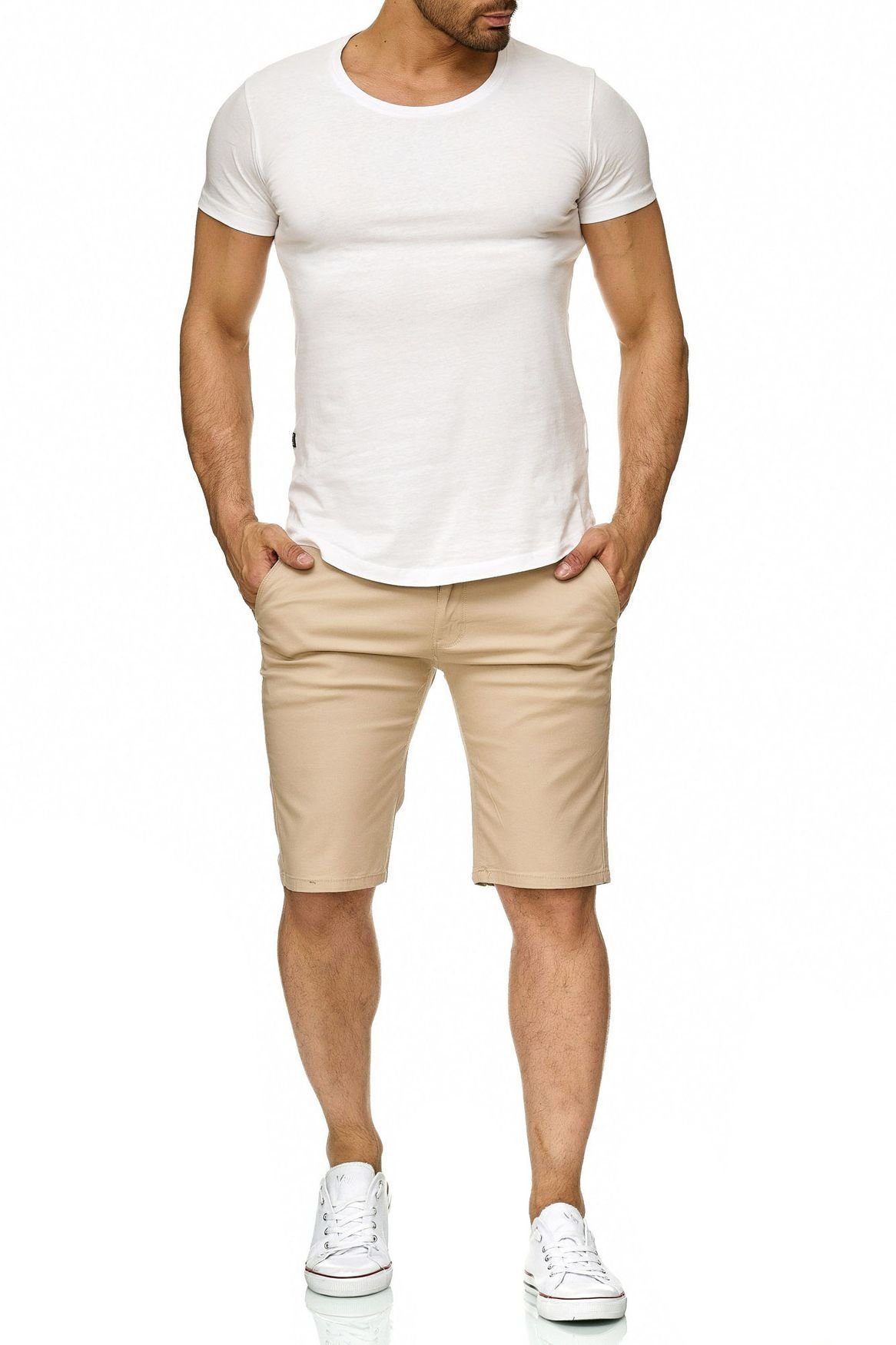 Roy Hose 2300 Beige Capri Egomaxx & Fredy Chino Chinoshorts Bermuda in Shorts (1-tlg) Sommer Kurze