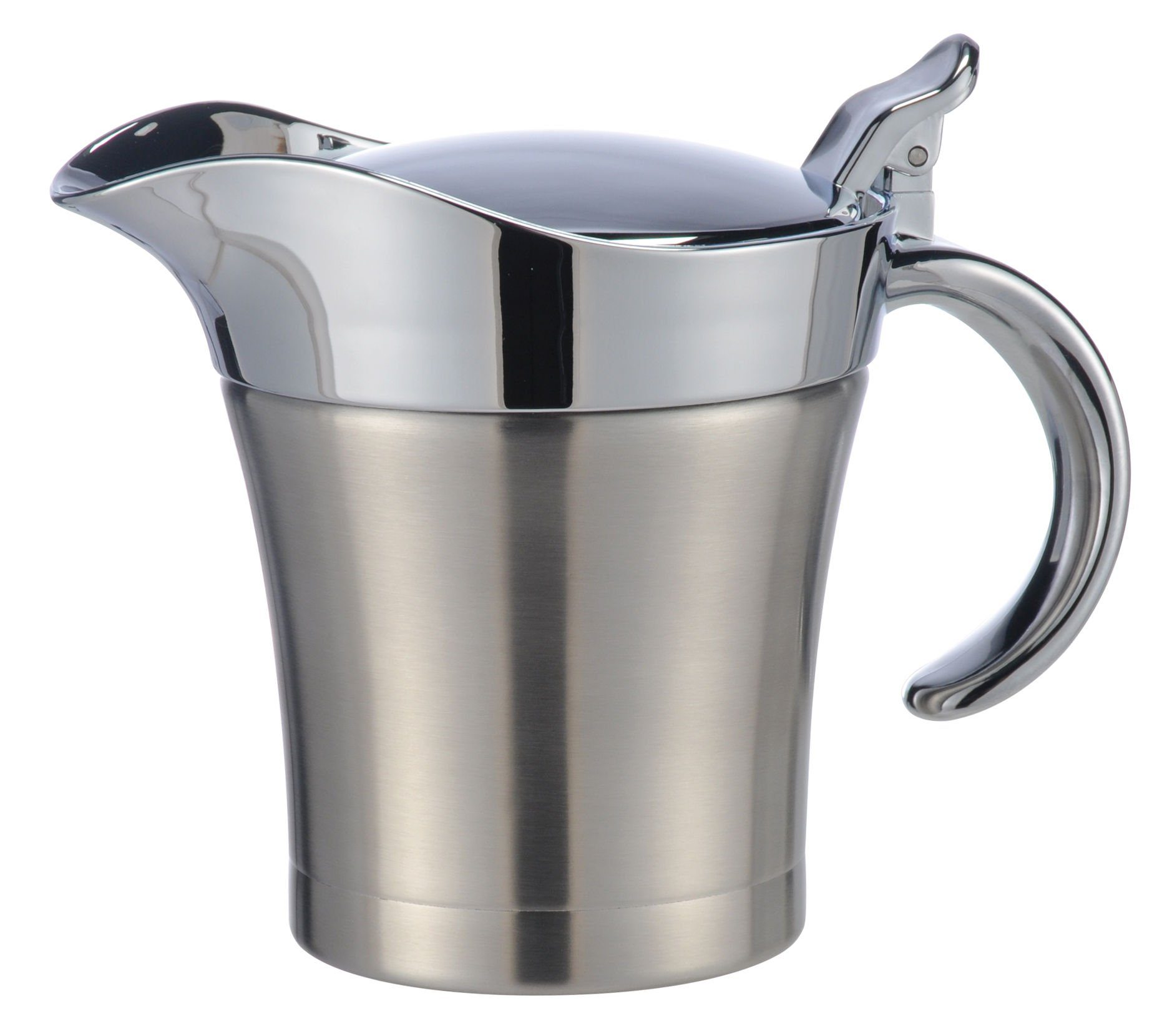 Spetebo Sauciere Thermo Sauciere aus Edelstahl - 400 ml, Edelstahl, Kunststoff, (1 Sauciere, 1-tlg), Doppelwandige Servierkanne mit Крышки