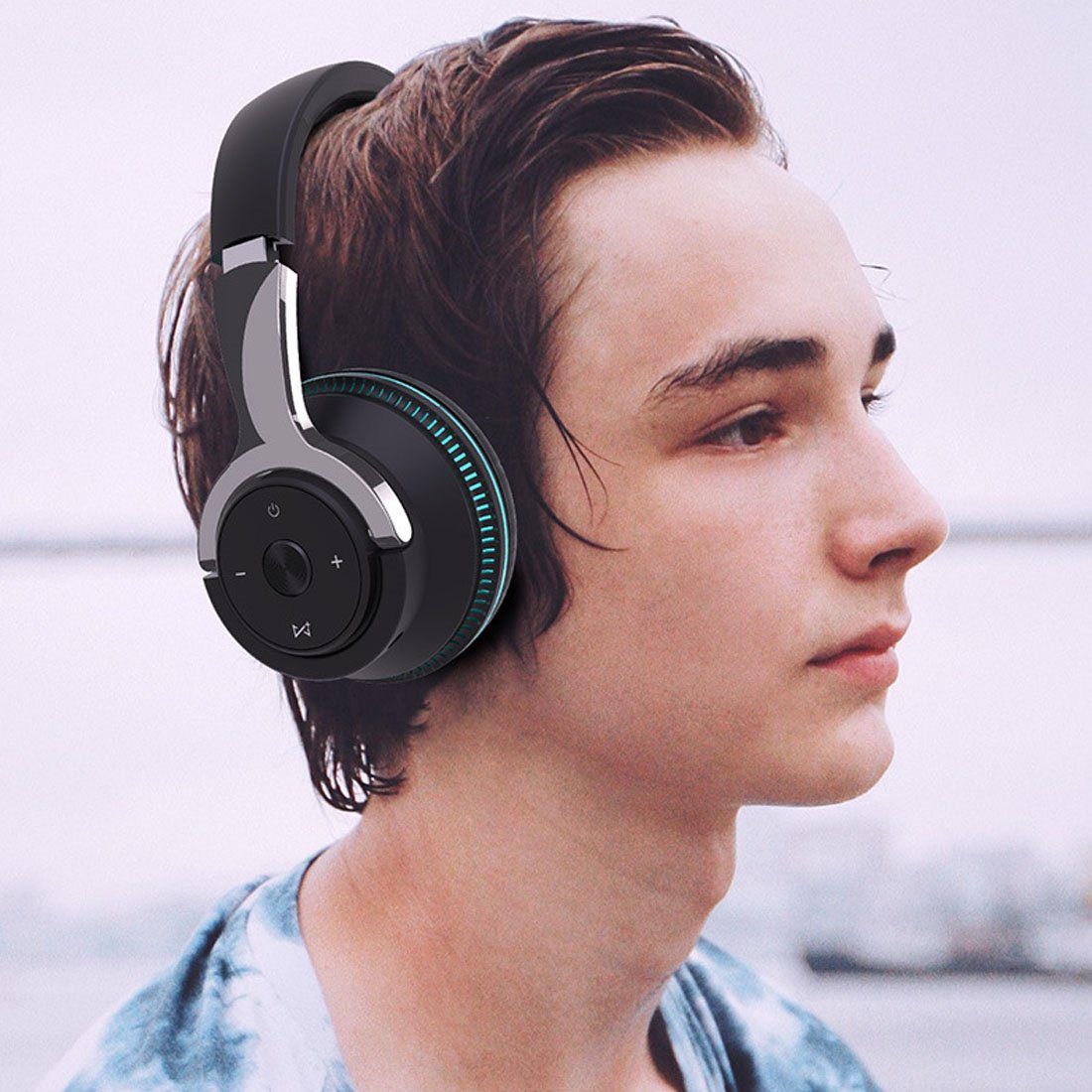 Vollpaket-Sport-Headset Bluetooth-Headset, DÖRÖY Gaming-Headset, kabelloses Bluetooth-Kopfhörer blau