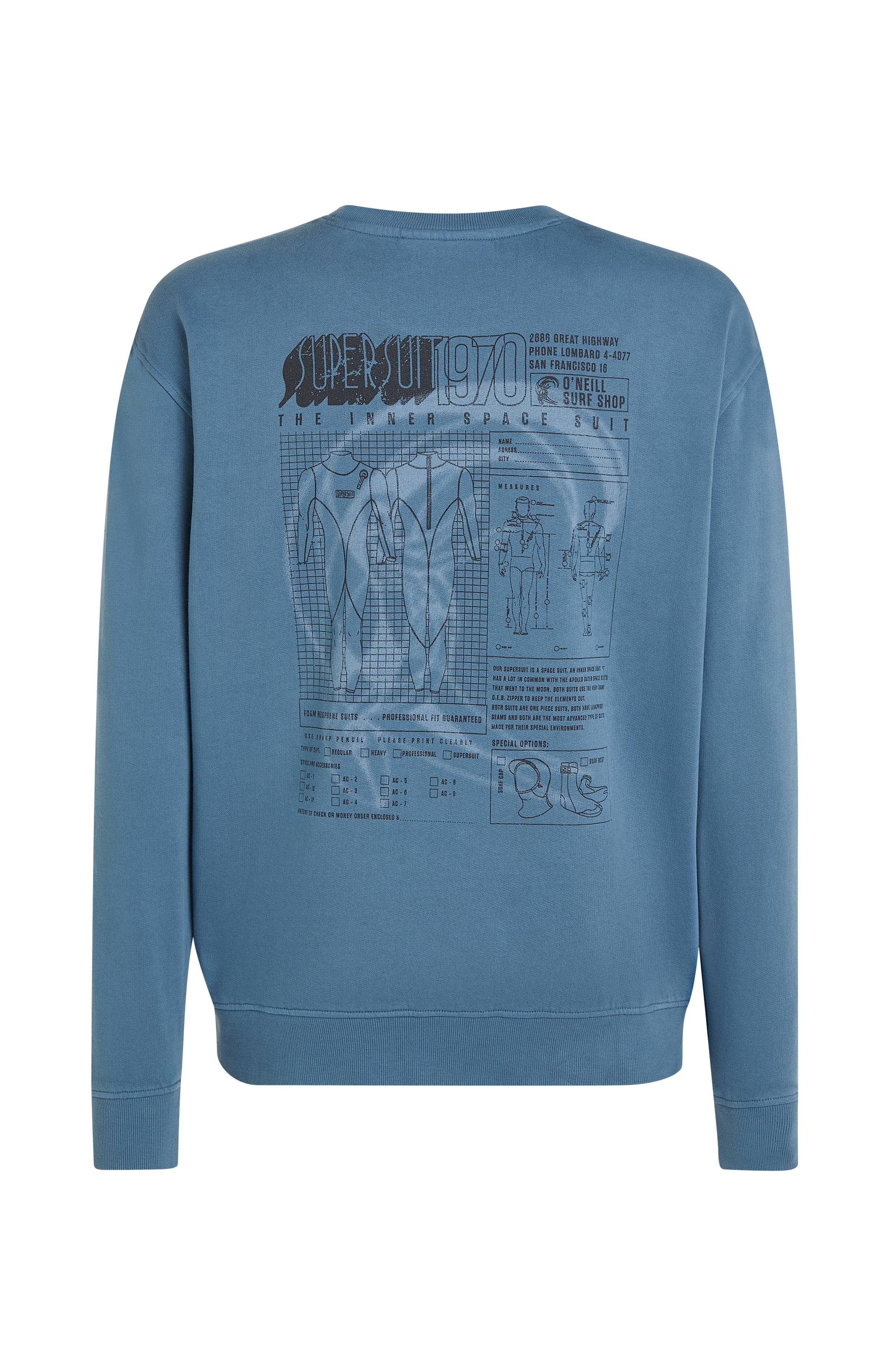 O'Neill Sweatshirt O'RIGINALS CREW mit Grafik zur O'Neill Super Suit-Kampagne aus den 70ern, stückgefärbt
