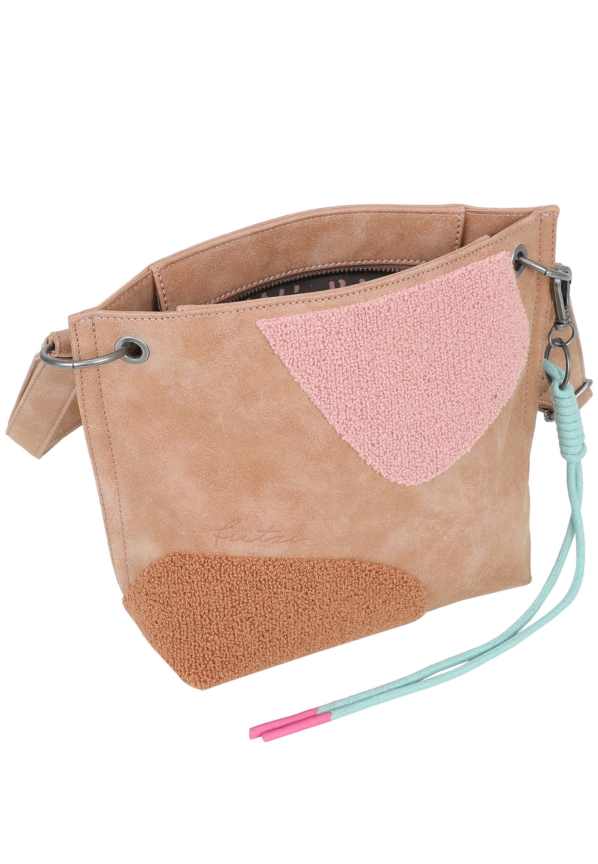 Fritzi aus Preußen Schultertasche Fritzi03 Limited Happy Flocked Jive Soft Berry, mit moderner Flockung