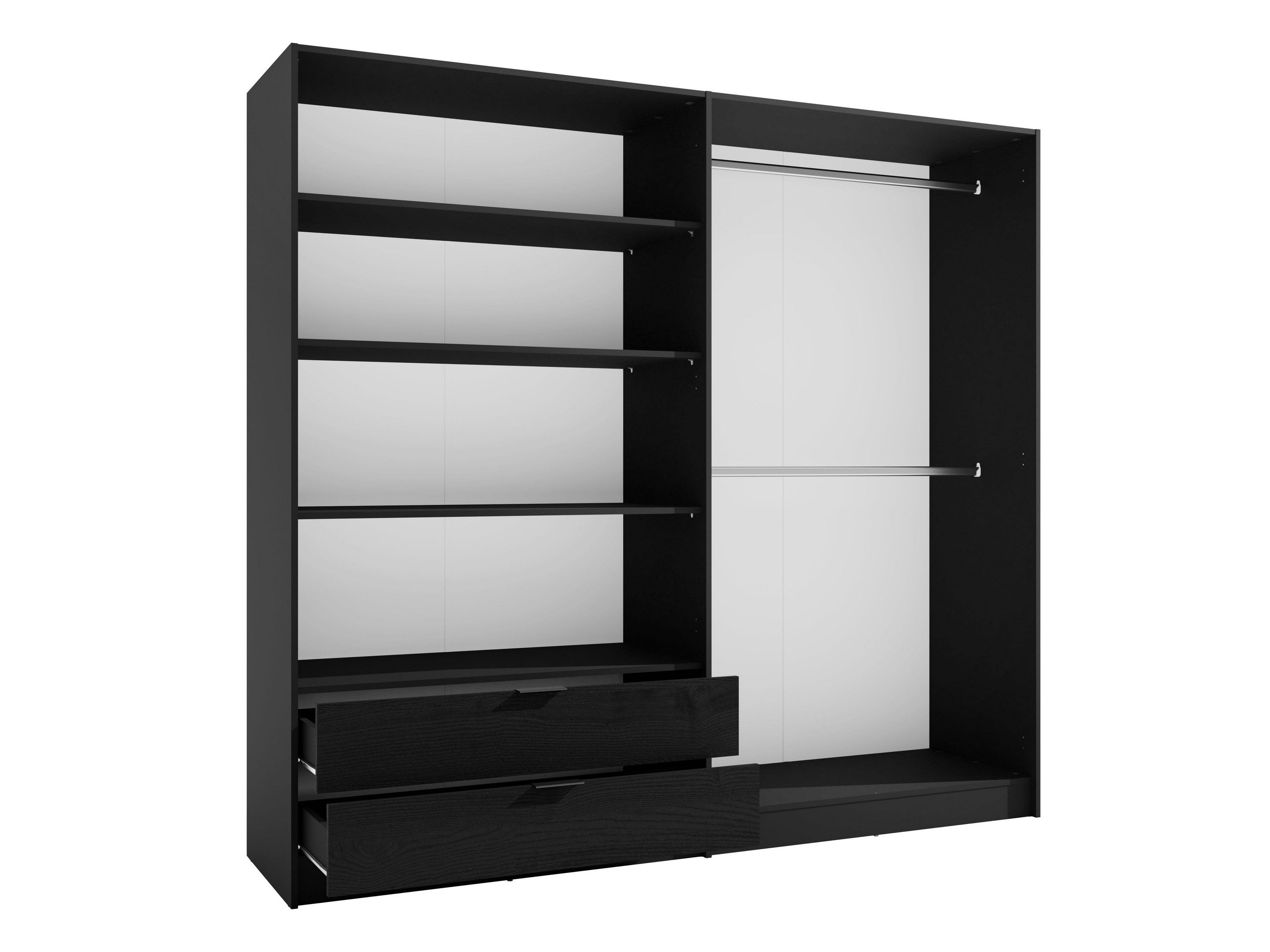 Masseno Drehtürenschrank ZETRAL 220,2 cm Kleiderschrank mit Spiegel 4 Türen Eiche Artisan