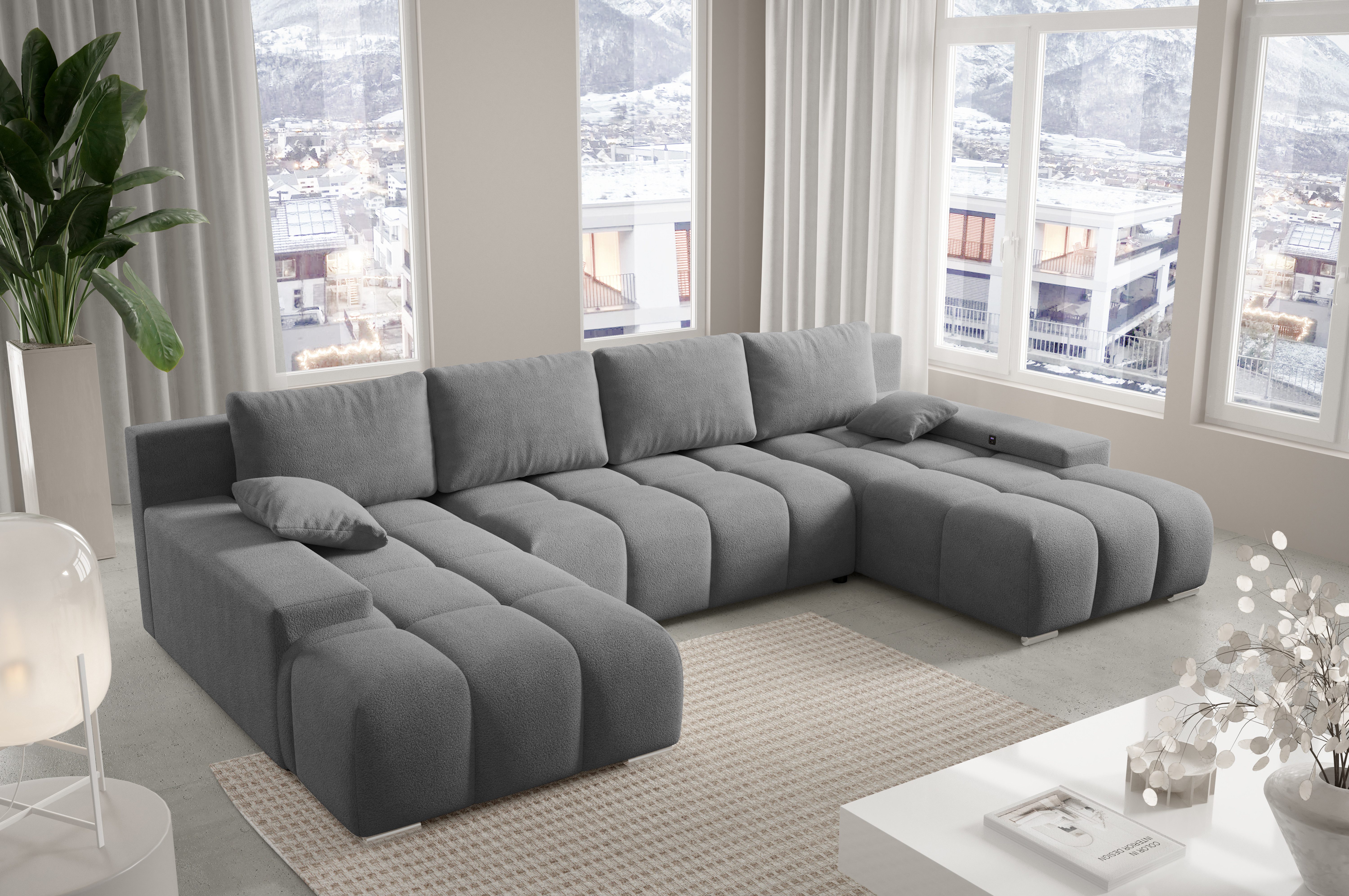 PROMETO Möbel Ecksofa Ecksofa Couch U-Form, günstig online kaufen