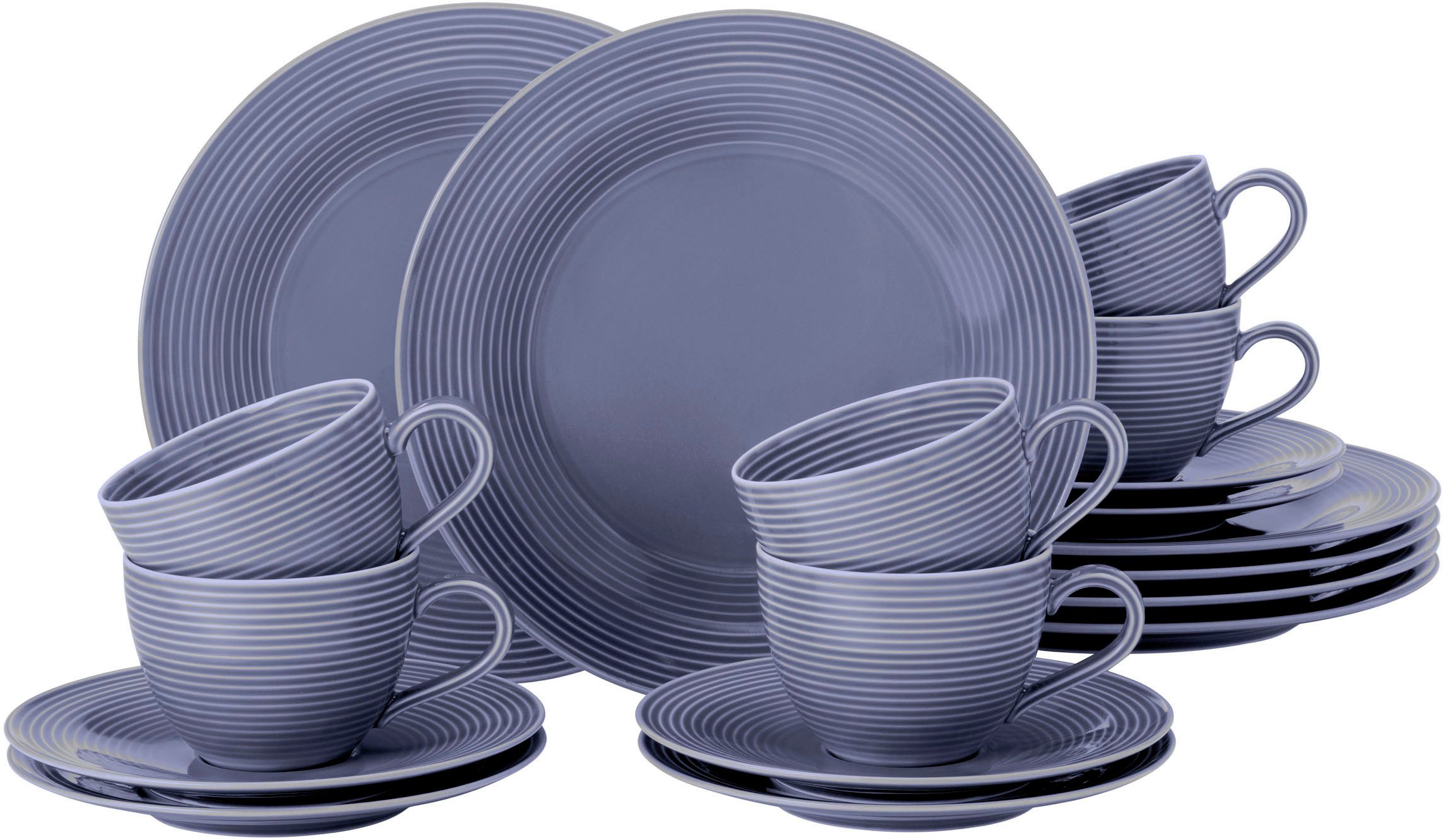 Seltmann Weiden Кофейный сервиз Geschirr-Set, 18 Teile, Beat (18-tlg), 6 Personen, Porzellan, Tassen, Untertassen, Teller, Made in Germany, 18 Teile, für 6 Personen