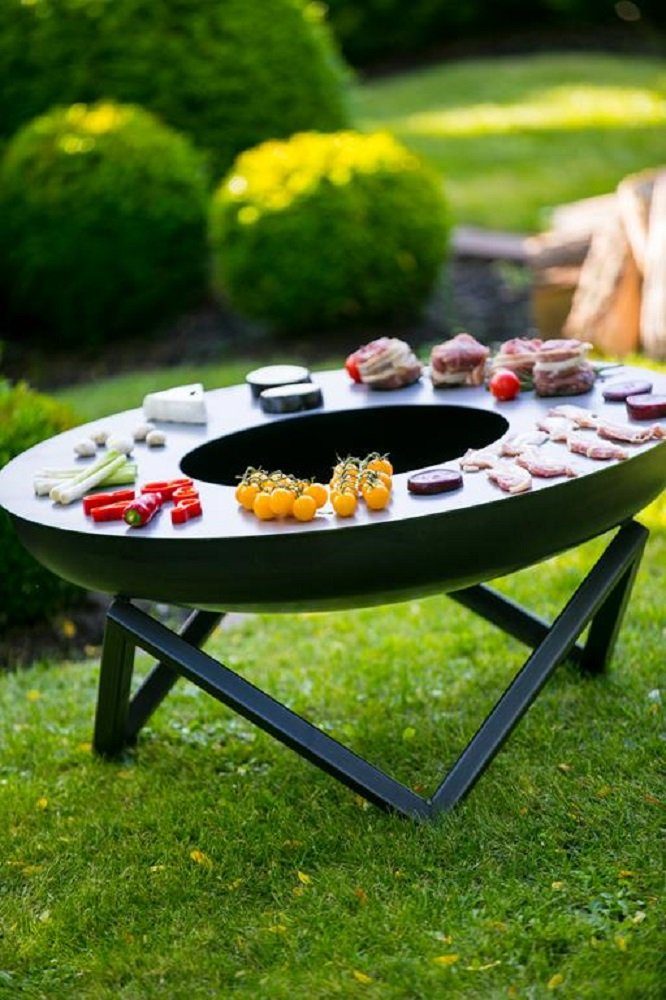 Farmcook Grillplatte Bratplatte Grillplatte Feuerplatte für Feuerschale Ã˜ 61 CM, die perfekte Lösung für Outdoor-Kochbegeisterte