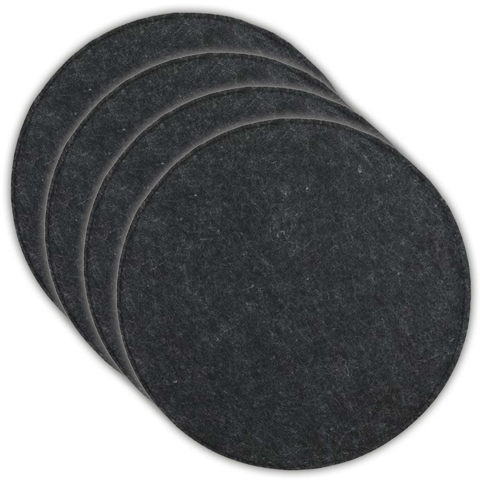 VOSSBACH Sitzkissen Stuhlkissen Set Sitzauflage Filzkissen, Filz Rund Ø 35 cm mit Antirutschnoppen