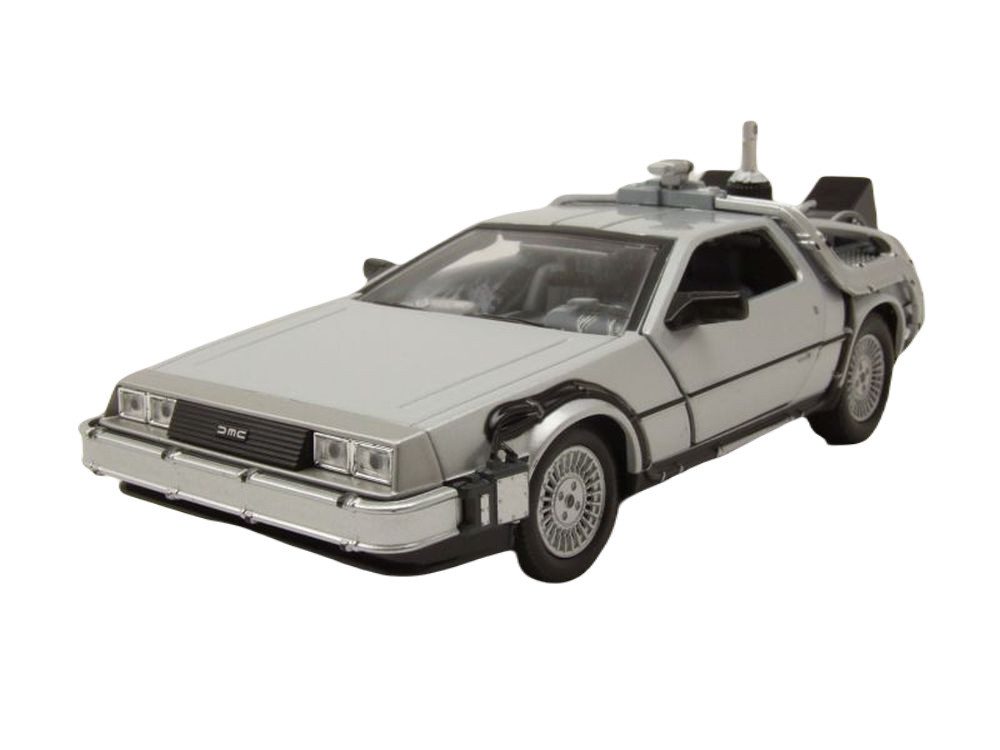 Welly Modellauto DeLorean Zurück in die Zukunft Teil 2 fliegend, Maßstab 1:24
