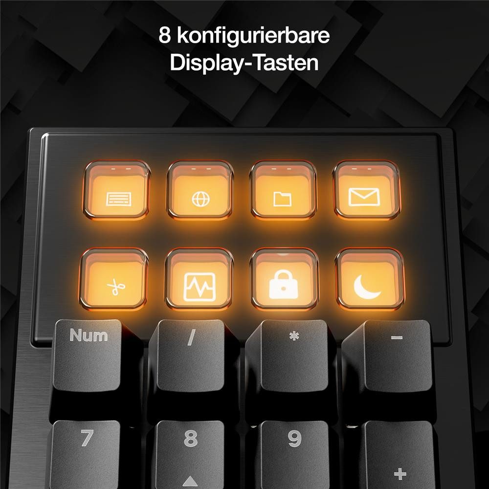 be quiet! Dark Mount Silent Tactile UK ISO Gaming-Tastatur (8 Display-Tasten, Media Dock, hot-swap-fähiger Nummernblock)
