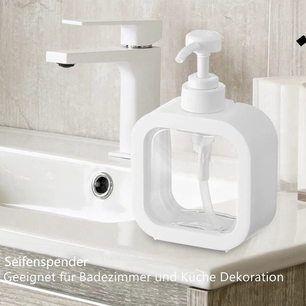 mit Seifenspender GelldG und wasserdichten Etiketten Weiß(500ML) Seifenspender, Pumpe Spender