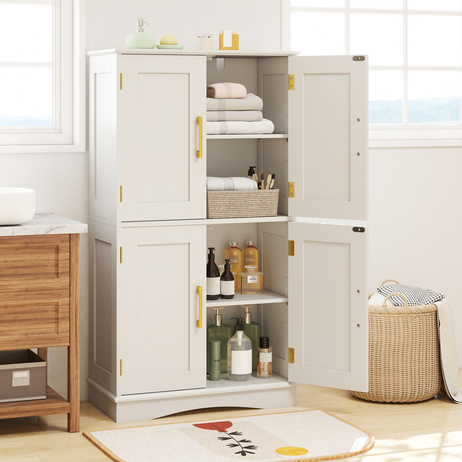 COSTWAY Küchenbuffet Vorratsschrank Küche mit verstellbarem günstig online kaufen