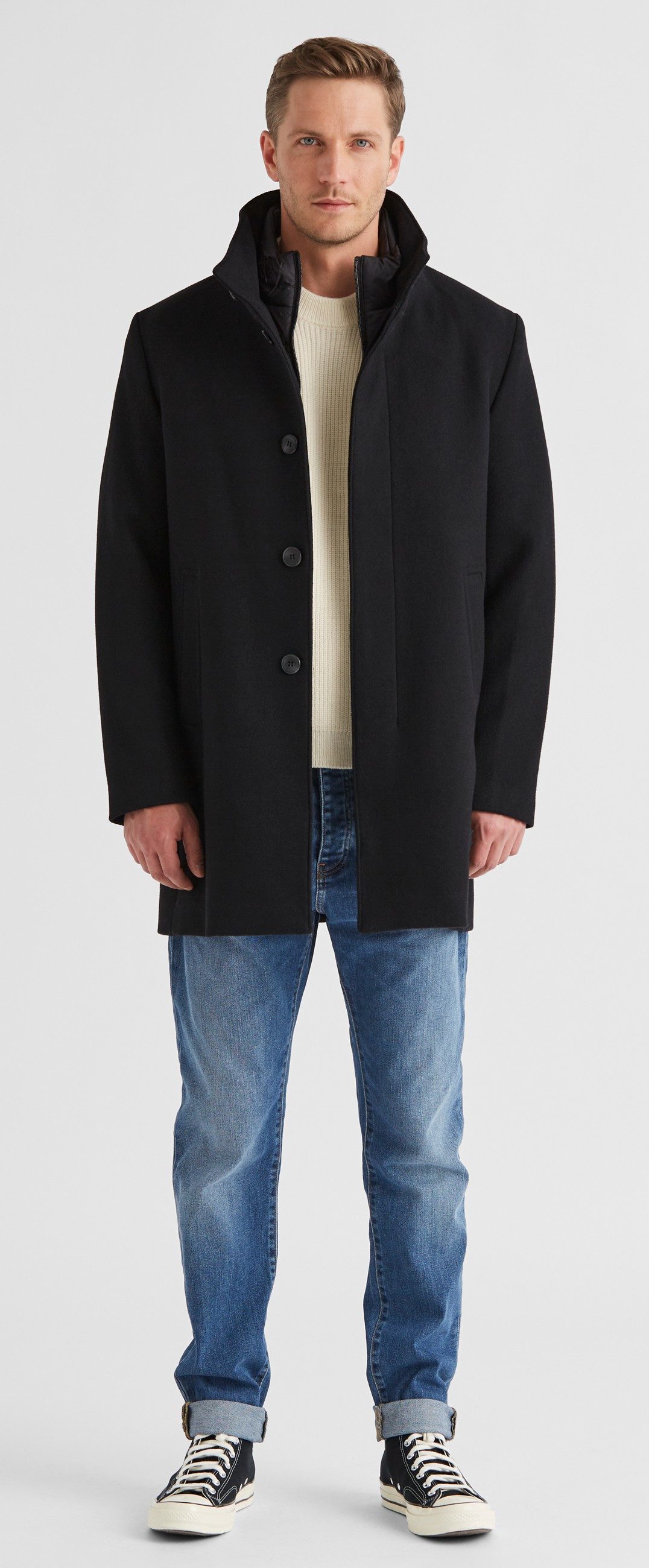 Milestone Wollmantel MSLancaster mit heraustrennbare gesteppte Blende günstig online kaufen