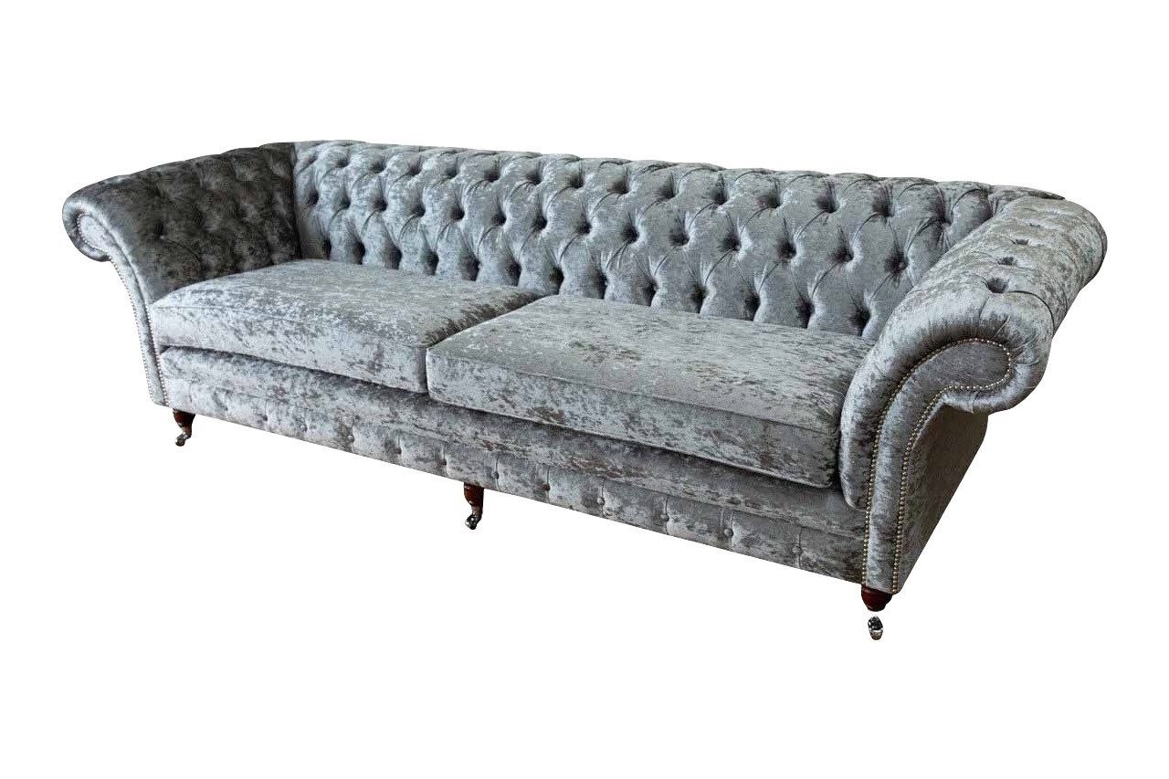 Xlmoebel Chesterfield-Sofa Vierplätziges Sofa 4 Sitzer Chesterfield Wohnzimmer Textil, Hergestellt in Europa