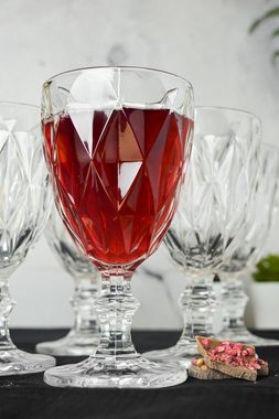 Sendez Weinglas 6 Weingläser mit Schliff 300ml auf Fuß Rotweingläser Weißweingläser Trinkgläser Gabi, Glas