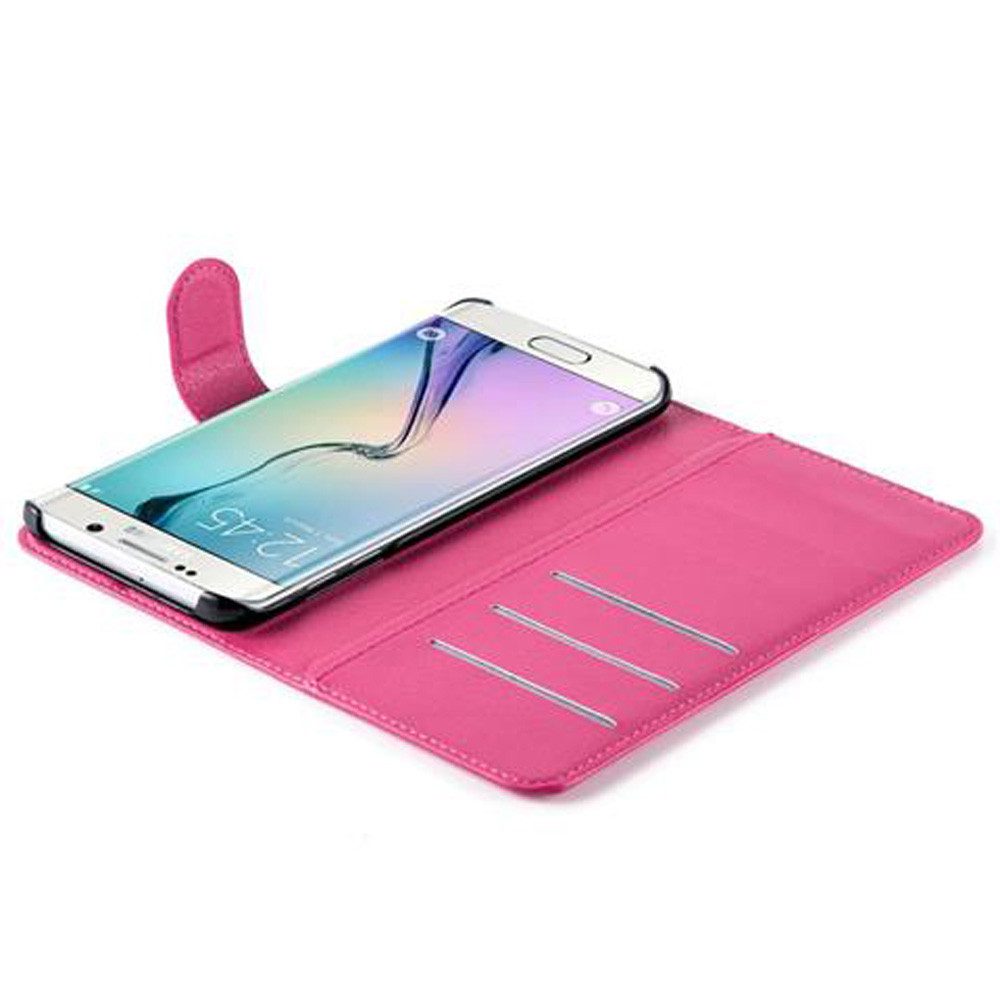 Cadorabo Handyhülle für Samsung Galaxy S6 EDGE Hülle Samsung Galaxy S6 EDGE, Hülle Schutzhülle mit Standfunktion, Kartenfach und Magnetverschluss